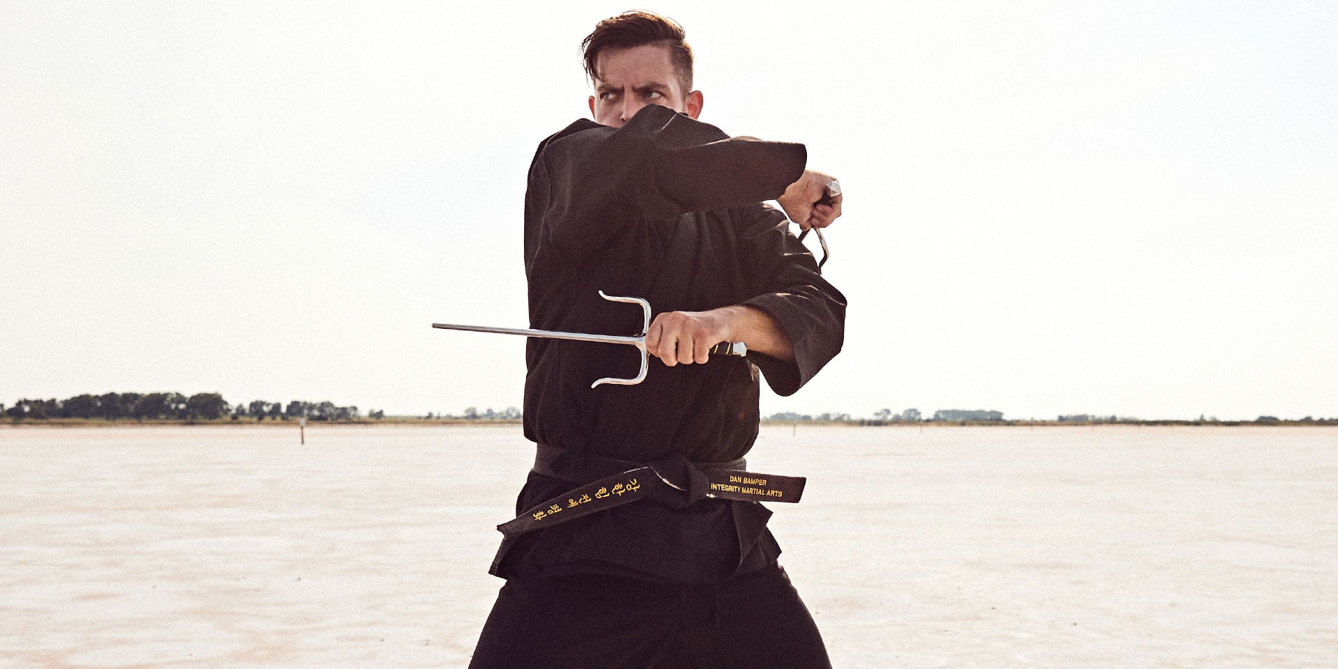 man training in martial arts