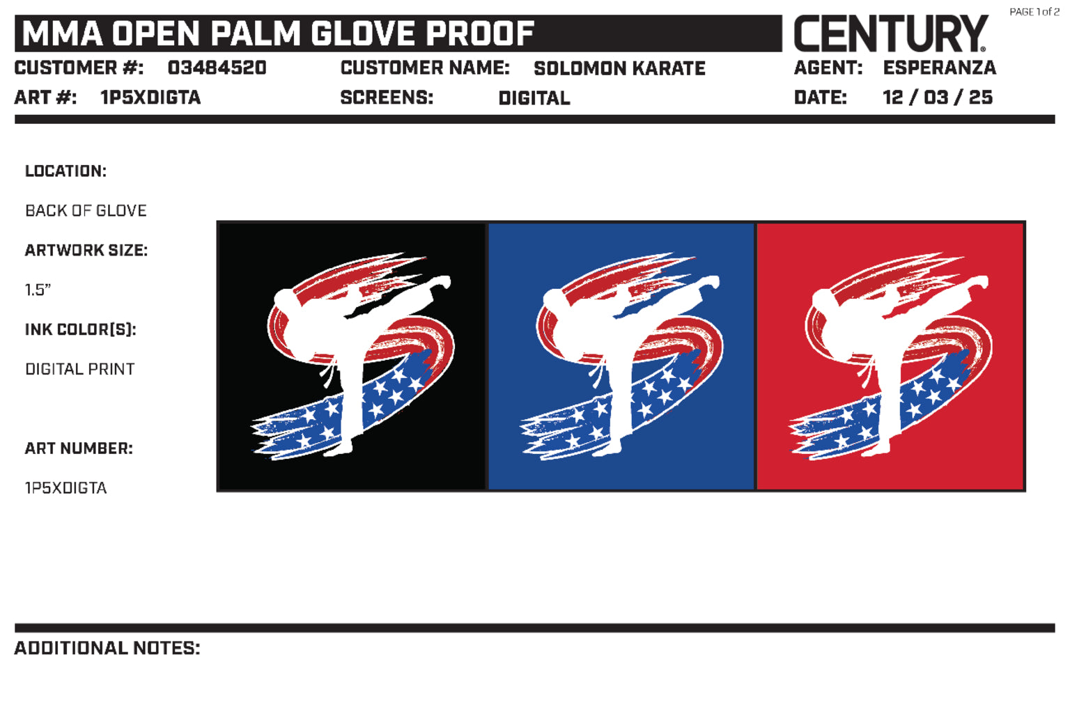 Custom Mma Open Palm Glove, Red