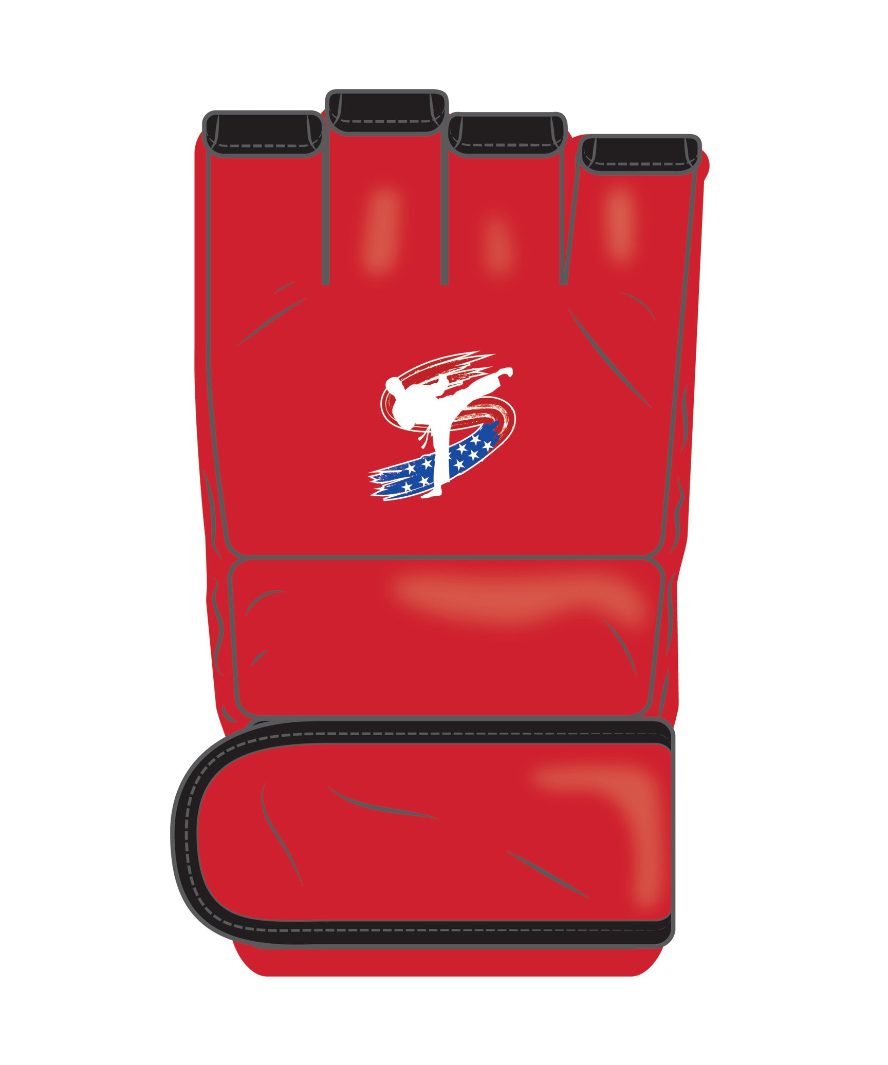 Custom Mma Open Palm Glove, Red