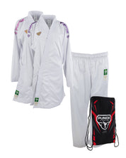 Punok Takyon Kumite Gi - Purple and Pink Set White