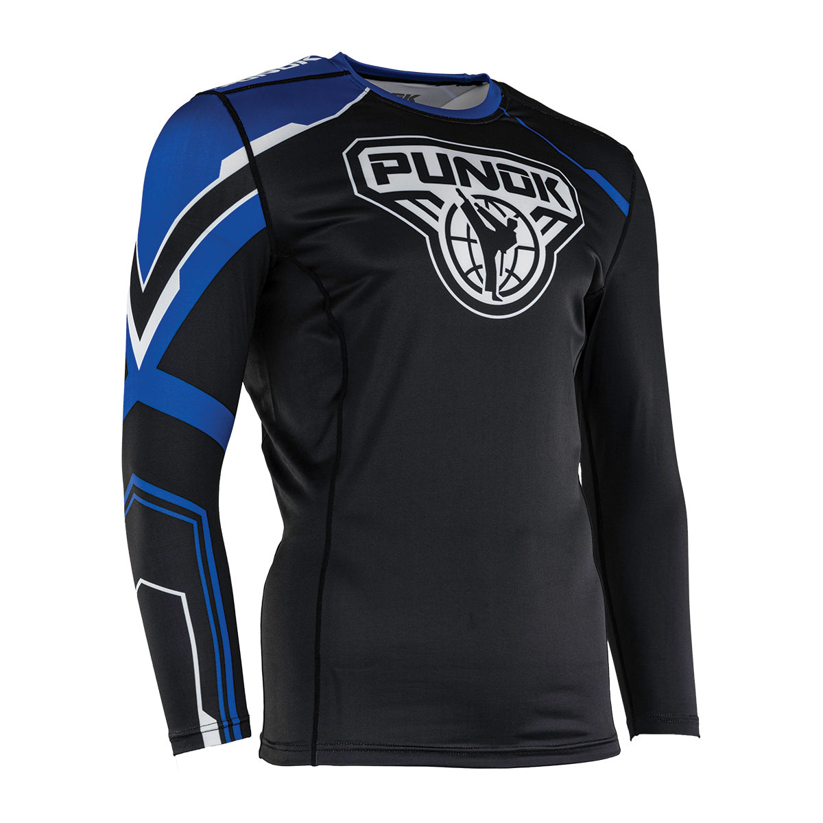 Punok Long Sleeve Compression Top Blue Black White