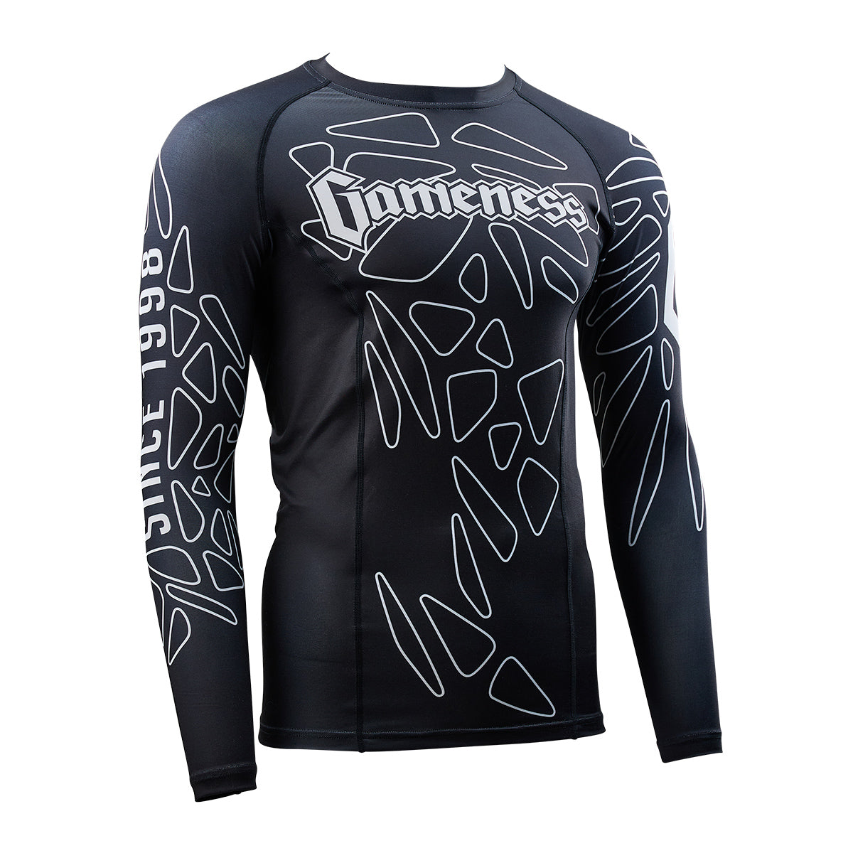 Gameness Men's Long Sleeve Pro Ranked Rash Guard Black