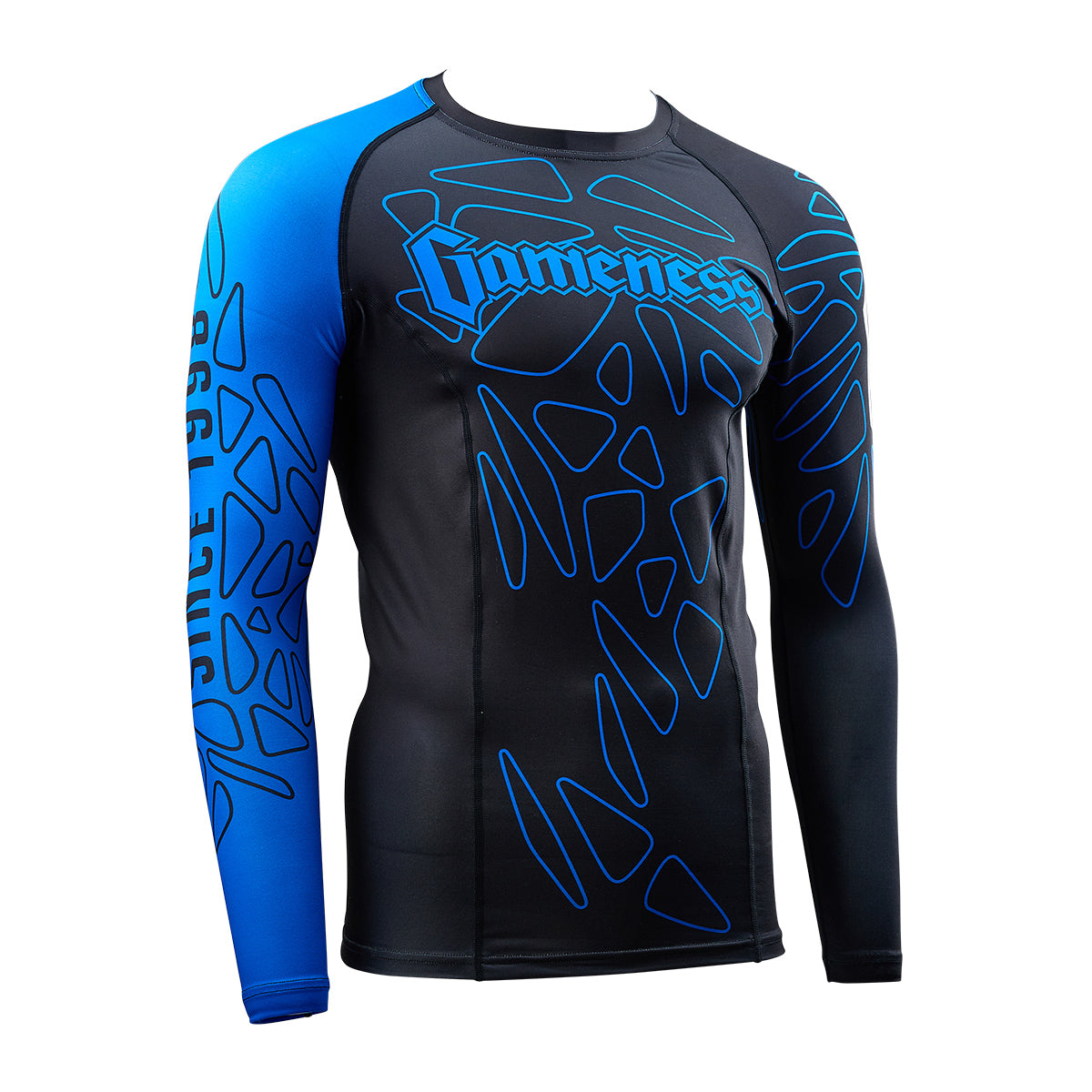 Gameness Men's Long Sleeve Pro Ranked Rash Guard Blue