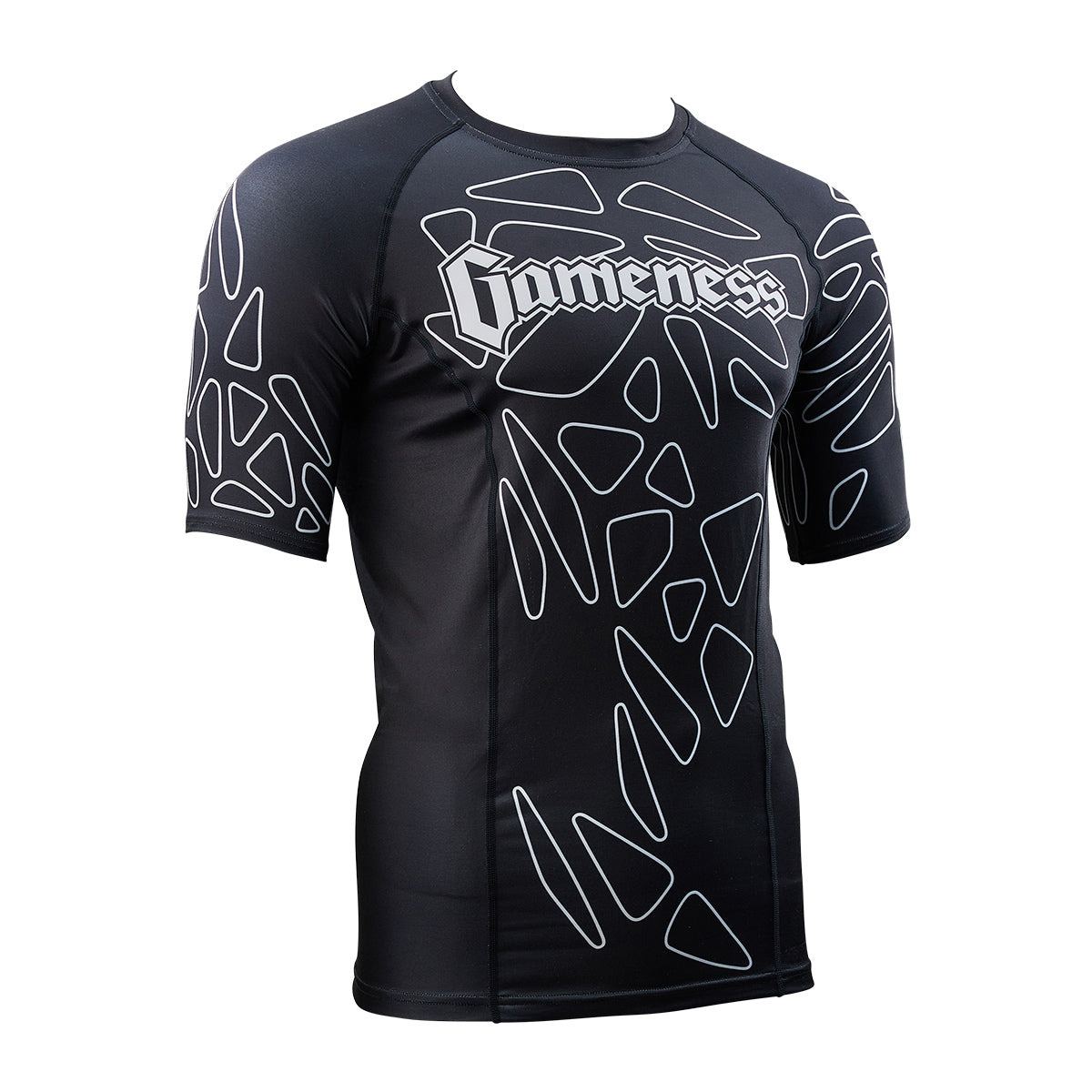 Gameness Men's Short Sleeve Pro Ranked Rash Guard Black