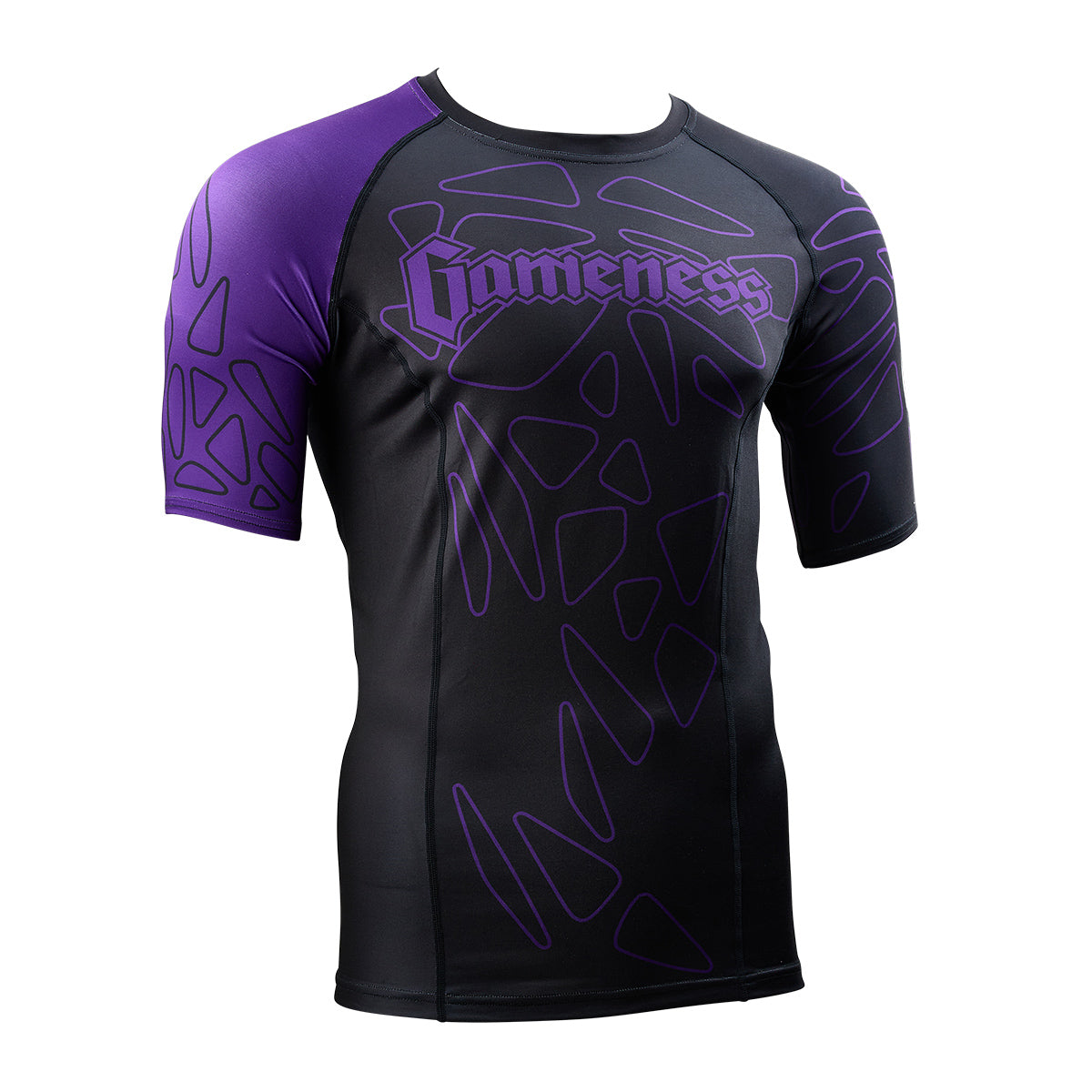 Gameness Men's Short Sleeve Pro Ranked Rash Guard Purple