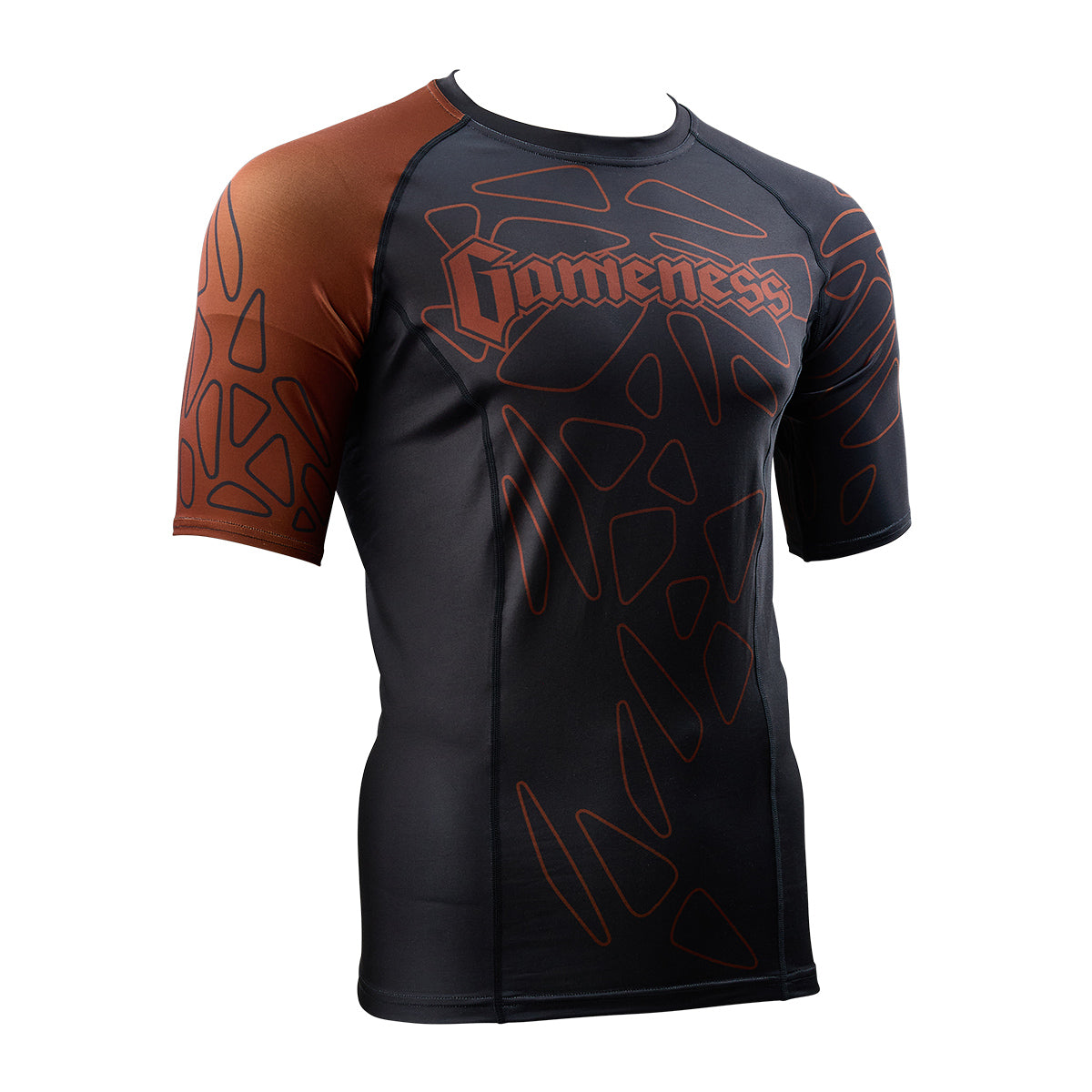 Gameness Men's Short Sleeve Pro Ranked Rash Guard Brown