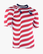 Gameness USA Stripes Short Sleeve Rash Guard White Red