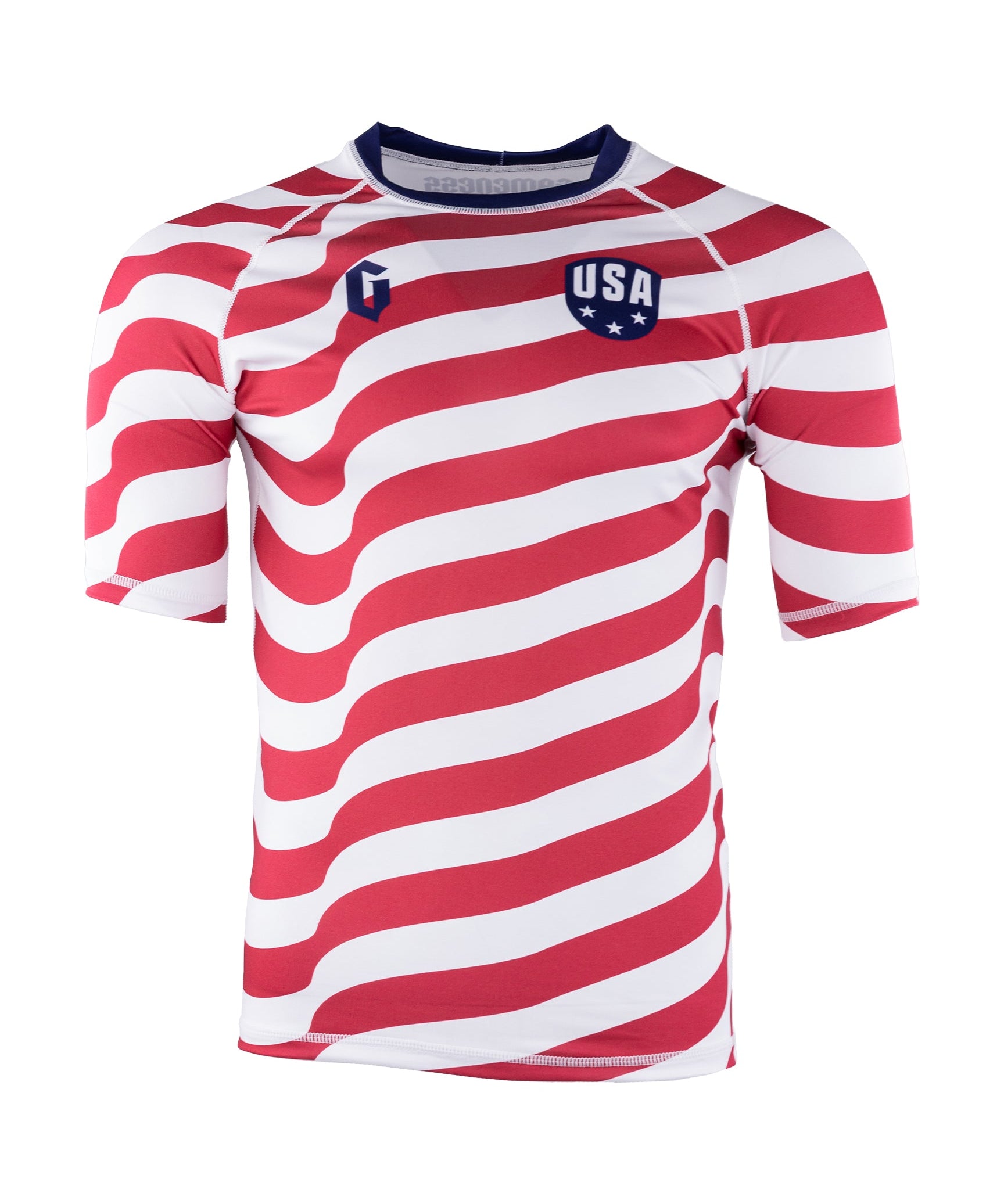 Gameness USA Stripes Short Sleeve Rash Guard