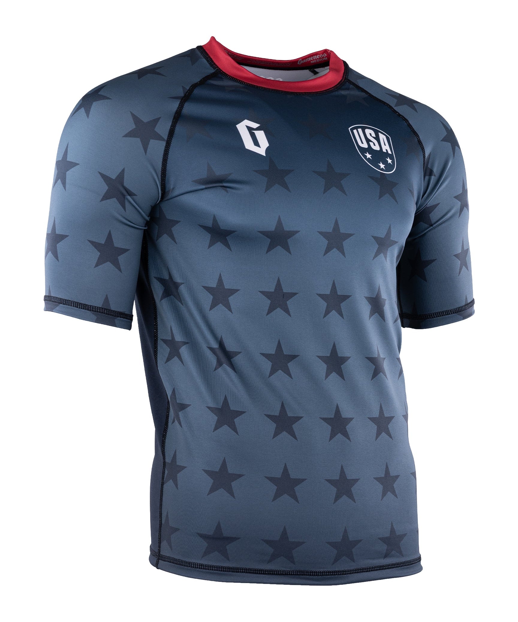 Gameness USA Stars Short Sleeve Rash Guard Blue