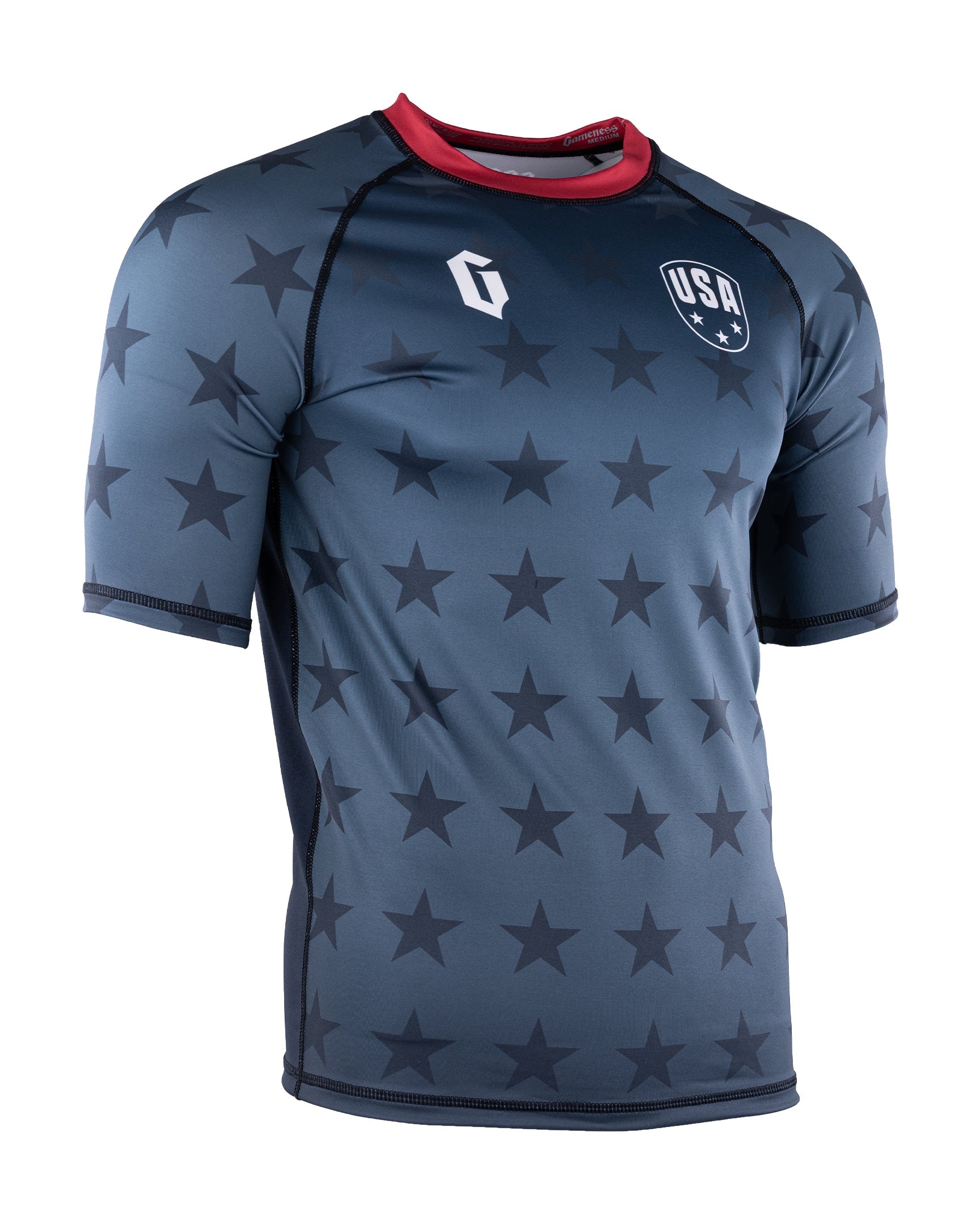 Gameness USA Stars Short Sleeve Rash Guard Blue