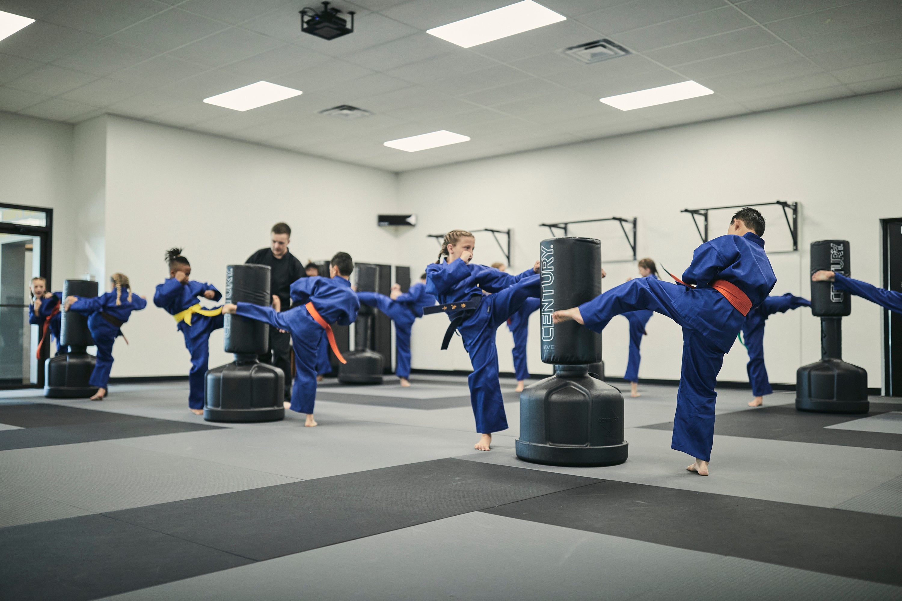 students training in martial arts