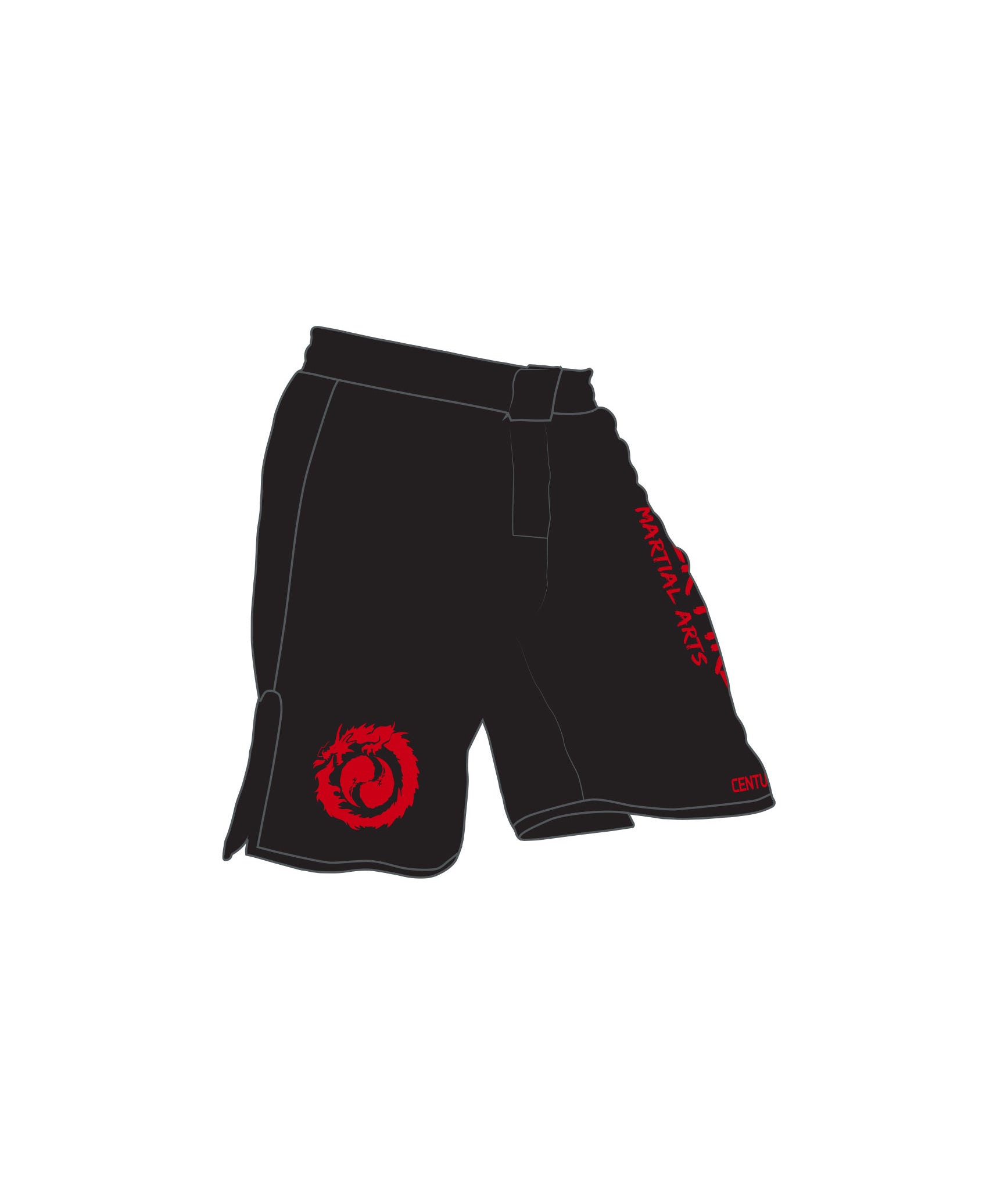 Mma Short Custom Black, Black