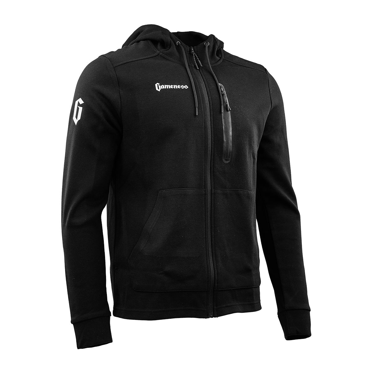 Gameness Men's Front Zip Hoodie Black