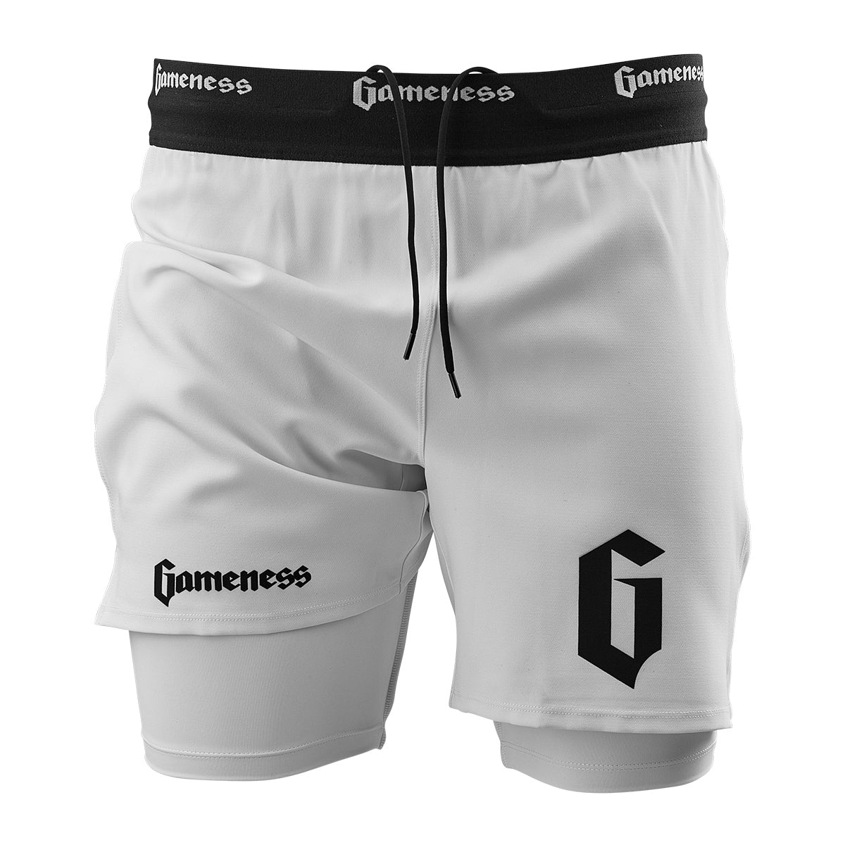 Gameness Men's Lined Pro Grappling Short White