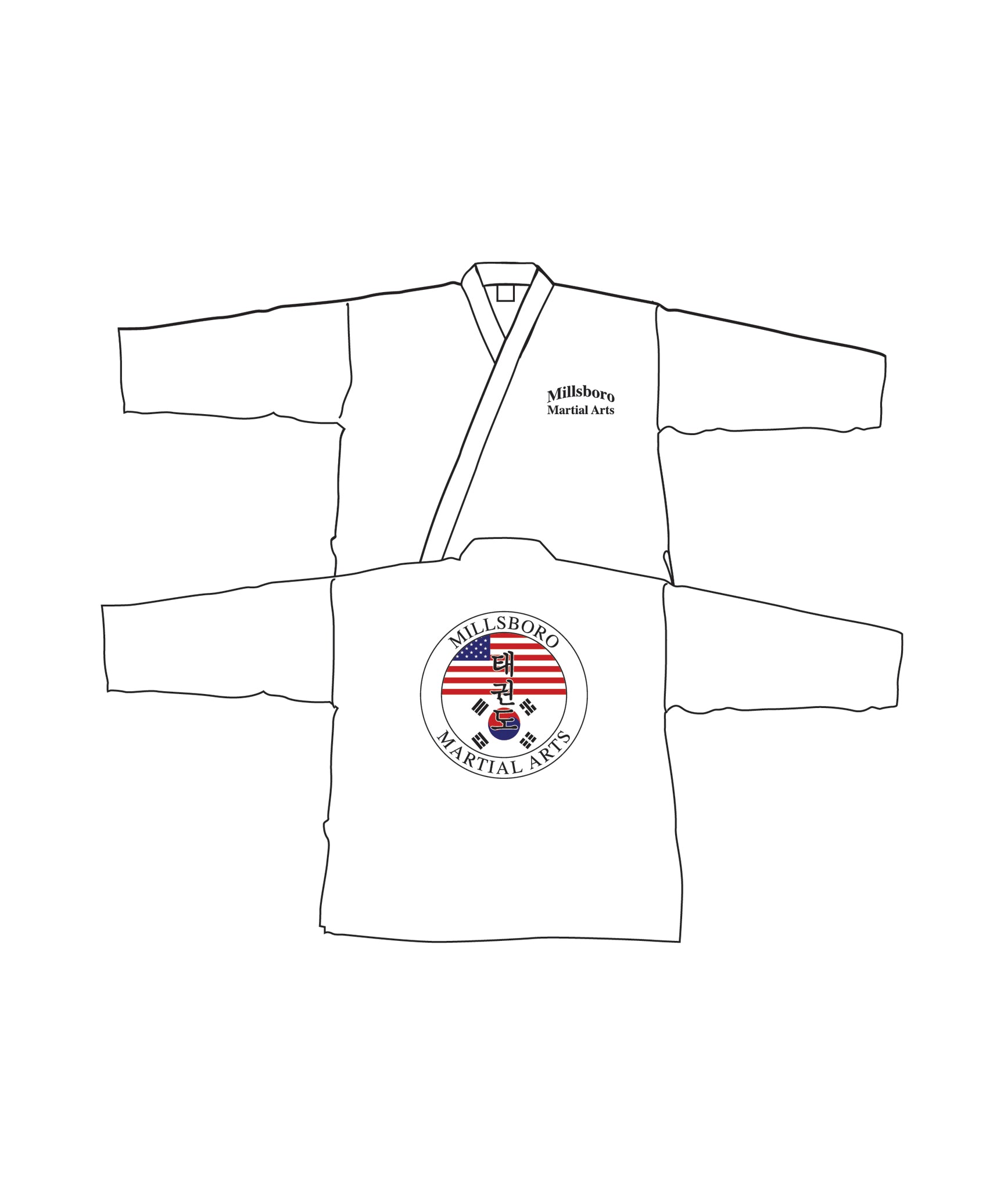 ULightweight Tkd Student Uniform Custom, White