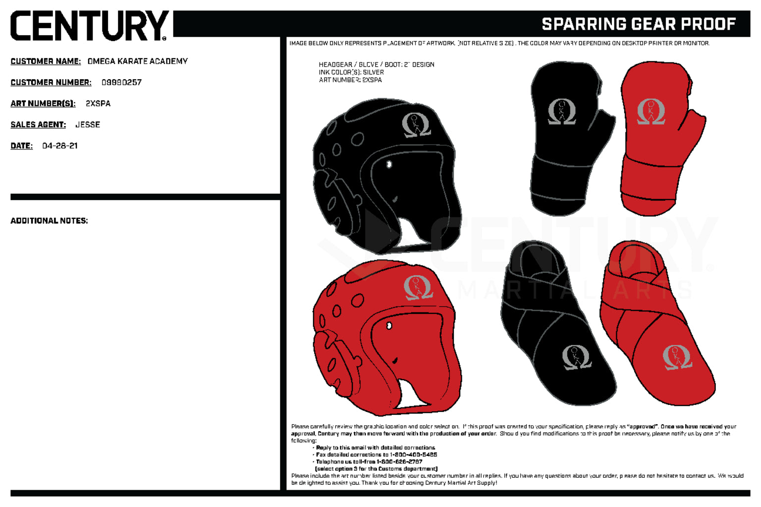 Century Glove Blank, Red