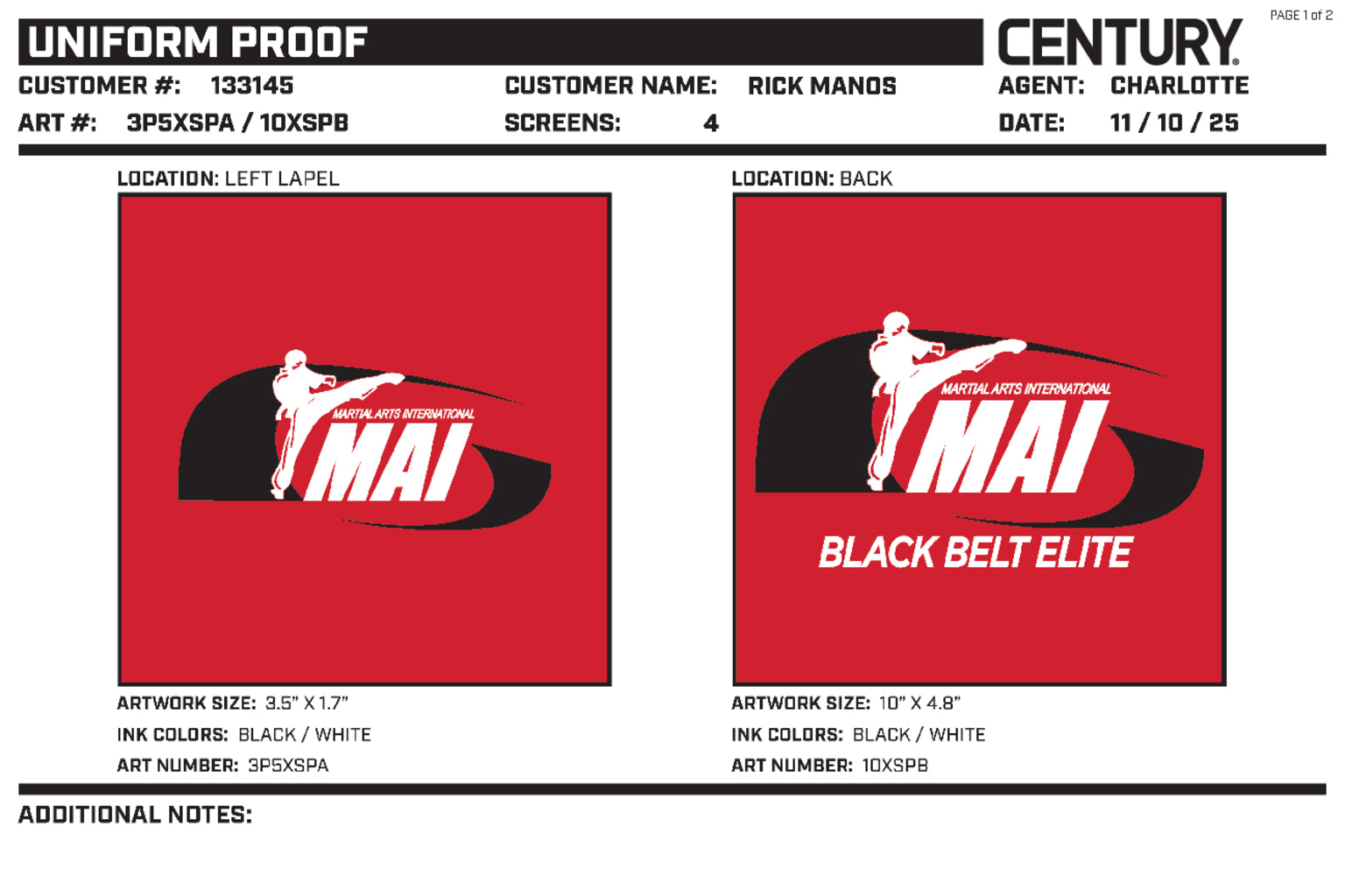 Student Elastic Uniform, Red