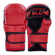 Custom Leather MMA Training Glove Red