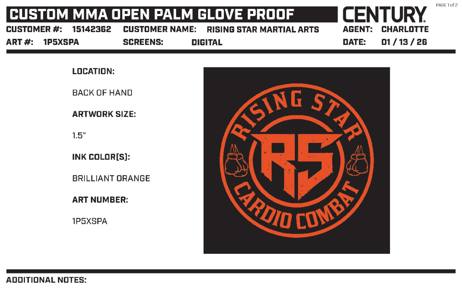 Custom Mma Open Palm Glove, Black