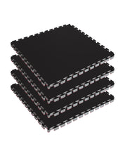 Reversible 1.5" Puzzle Mat Four Piece Bundle - Black/Red 1.5" Red Black