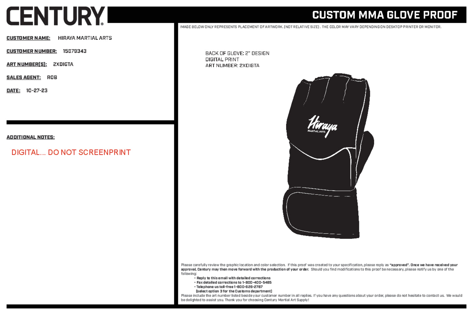 Custom Mma Open Palm Glove, Black