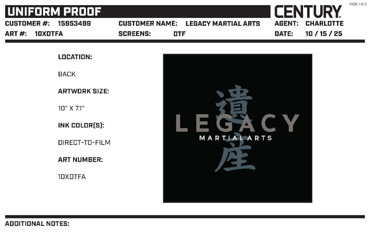 6oz Lightweight Student Jacket Custom, Black