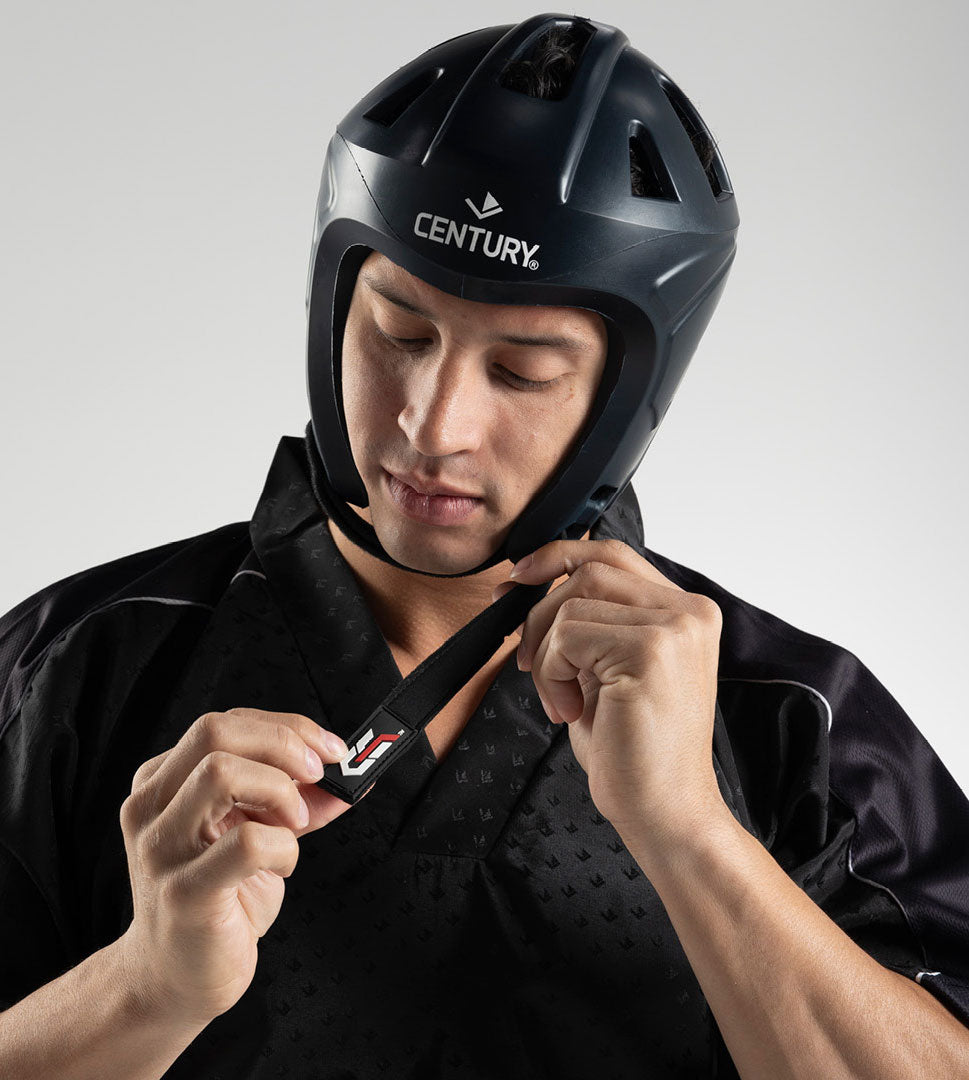 man wearing century headgear