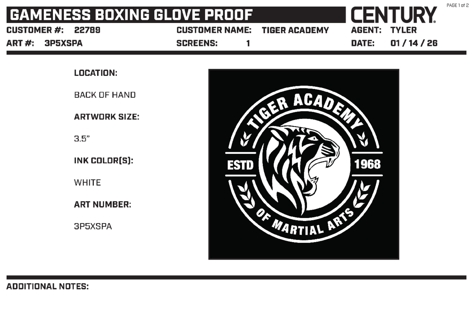 Gameness Boxing Glove Custom, Black