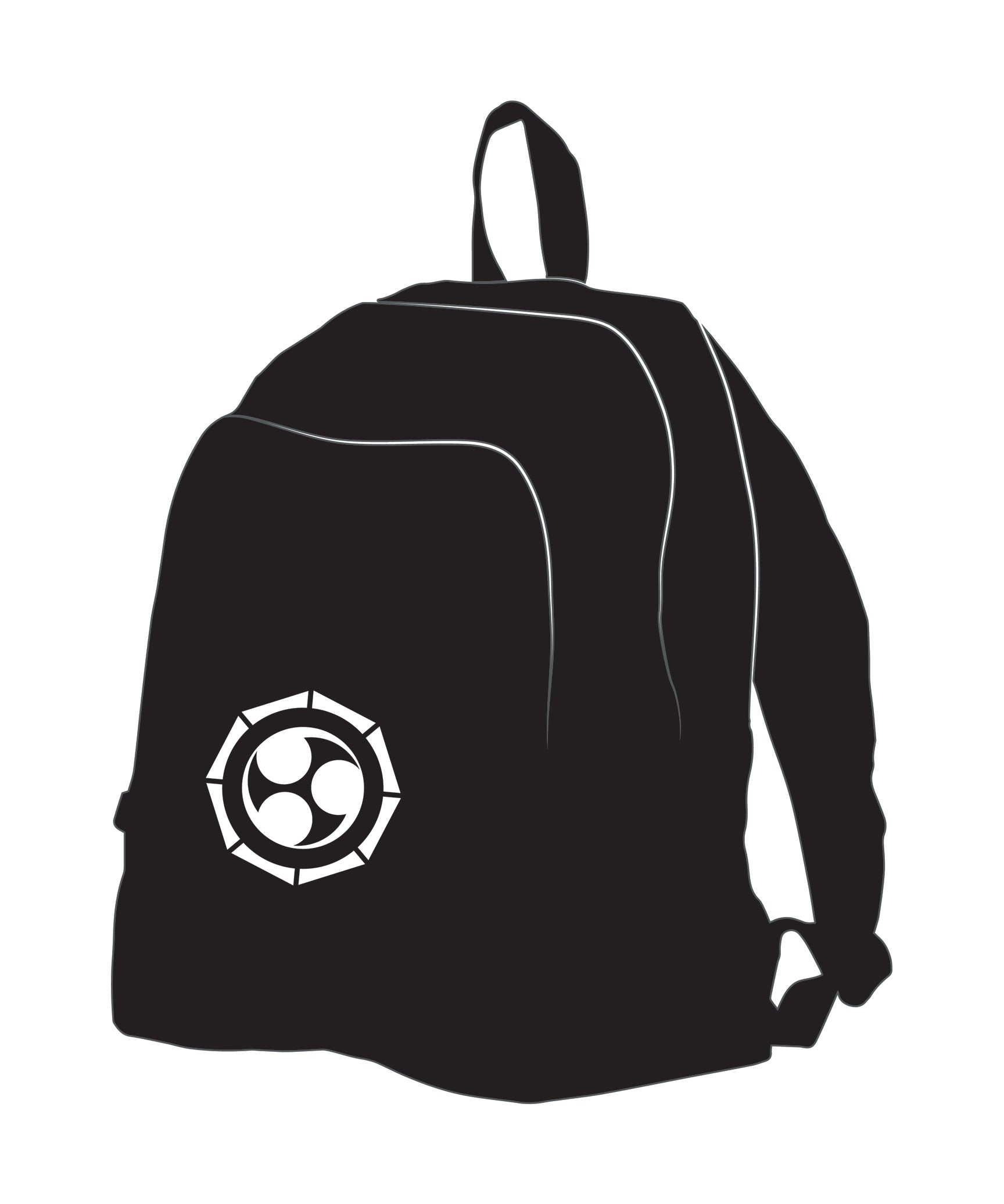 CUSTOM BACK PACK BLK, Black