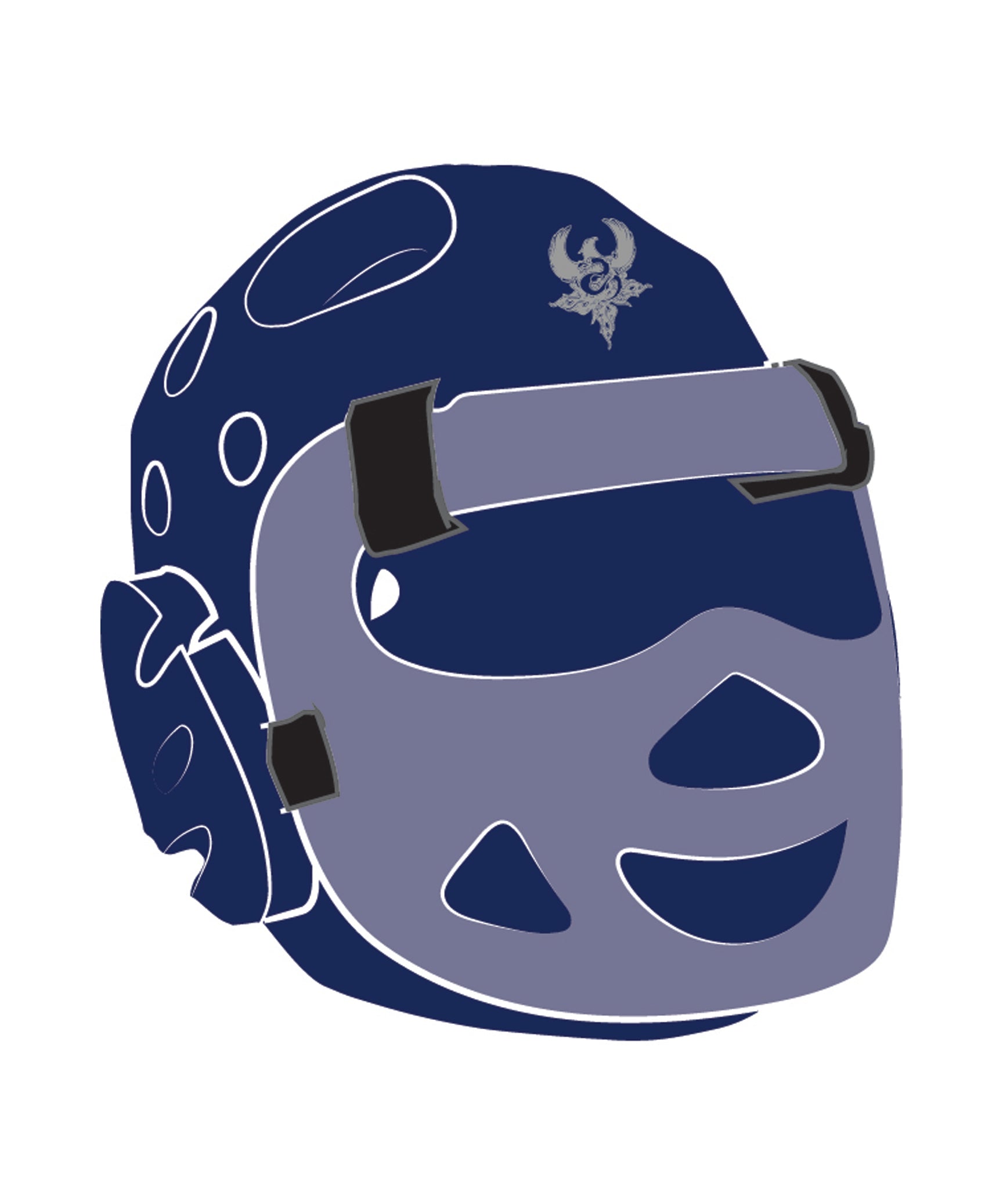 Headgear with shield Custom, Blue
