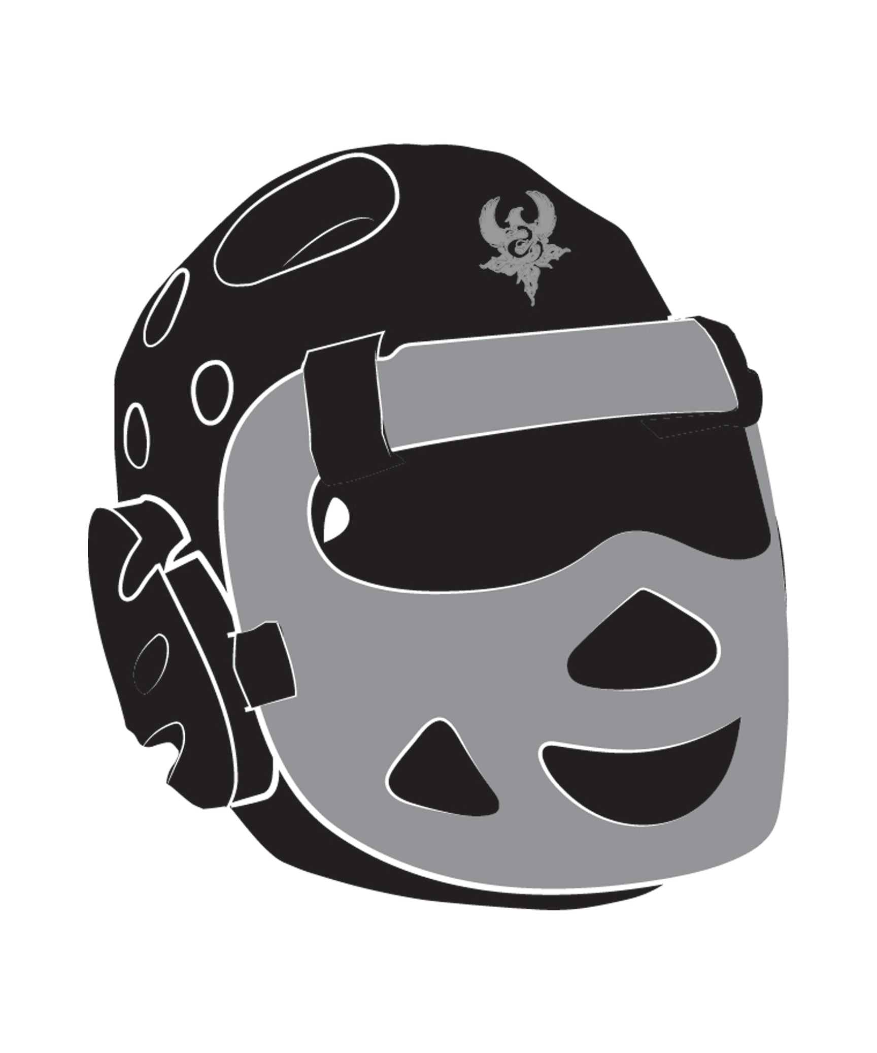 Headgear with shield Custom, Black