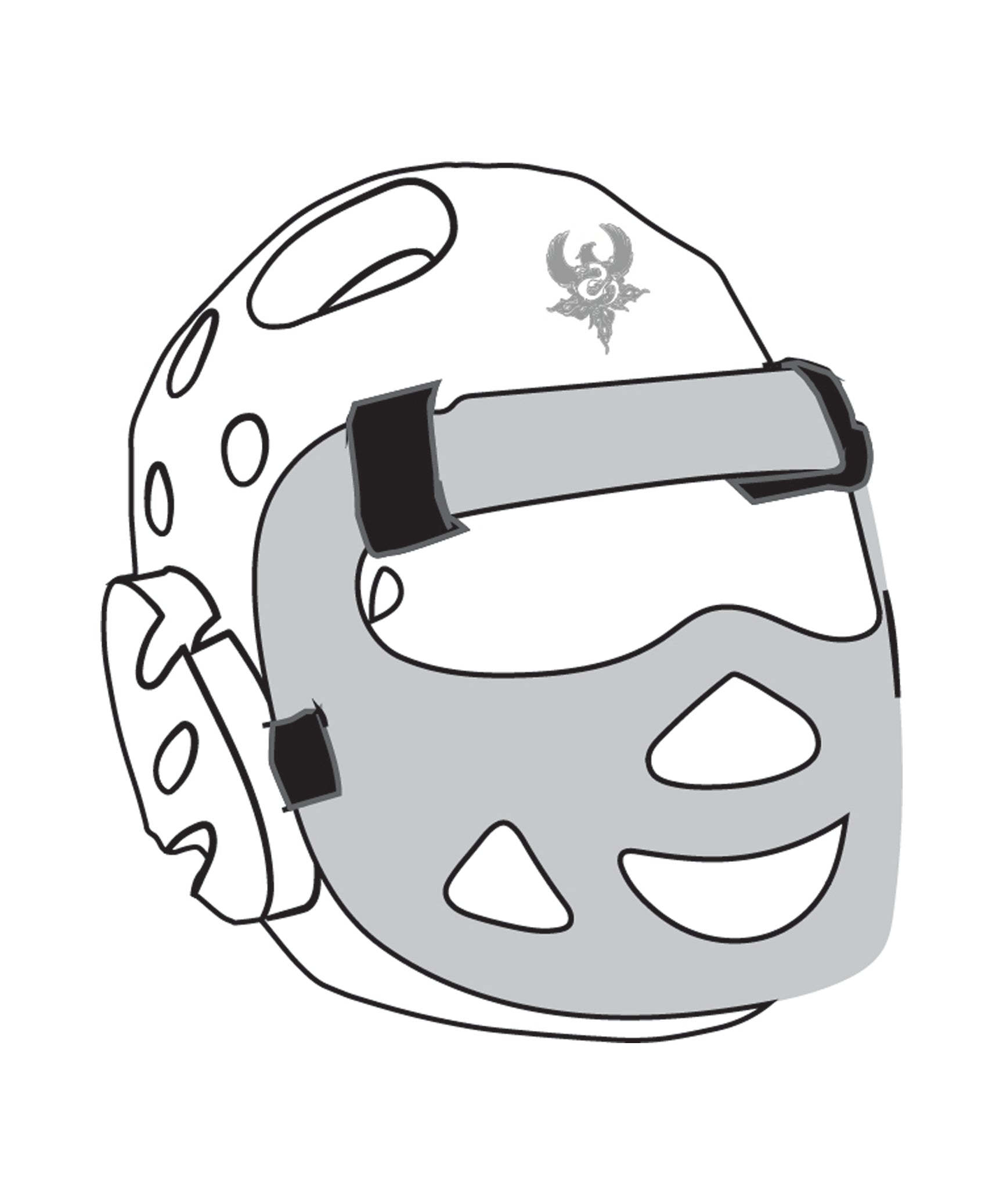 Headgear with shield Custom, White