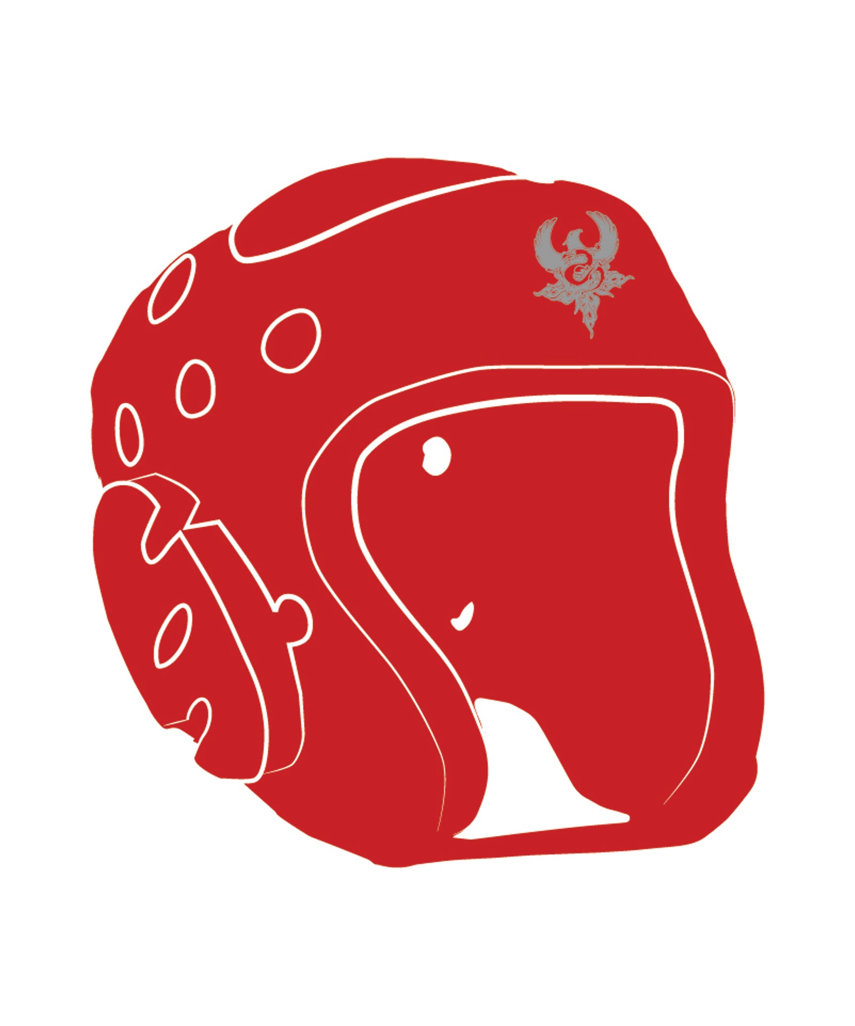 Headgear with shield Custom, Red
