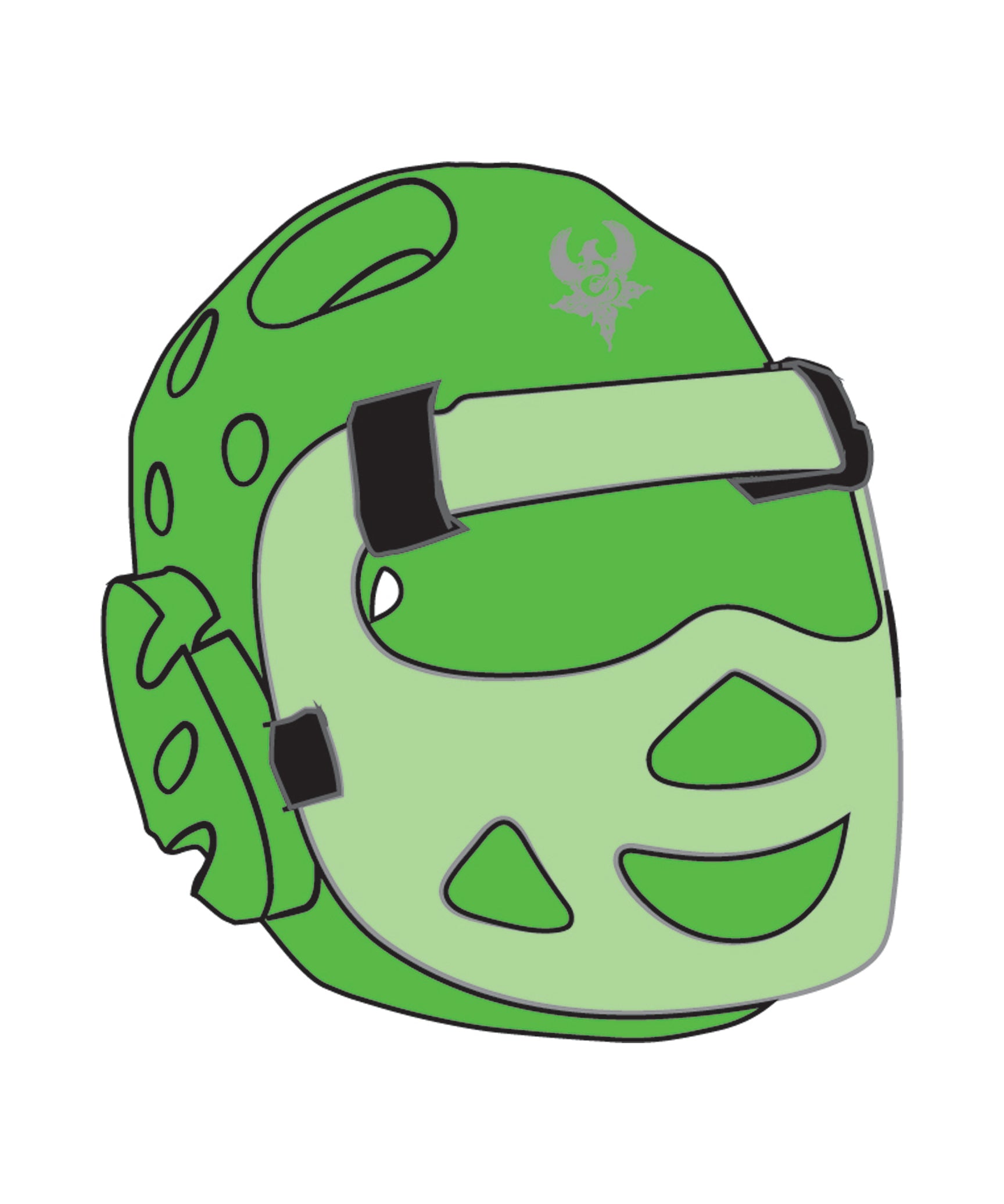 Headgear with shield Custom, Neon Green