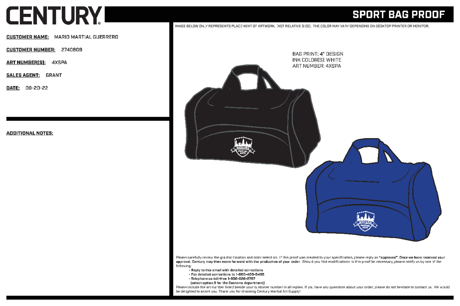 Medium Sport Bag - Custom Black, Blue