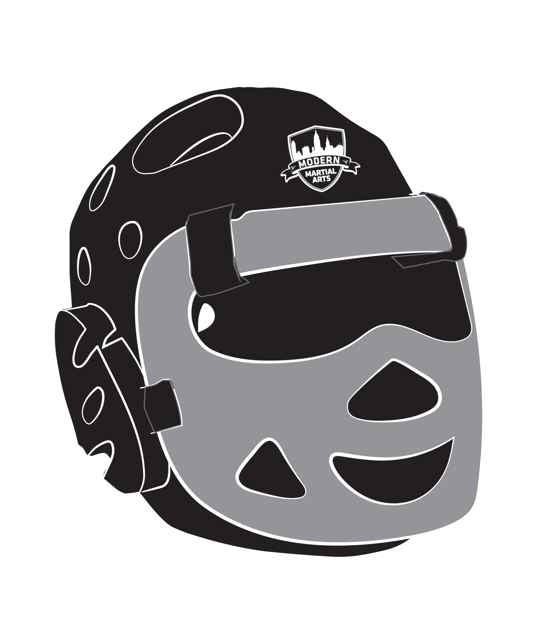 Headgear with shield Custom, Black