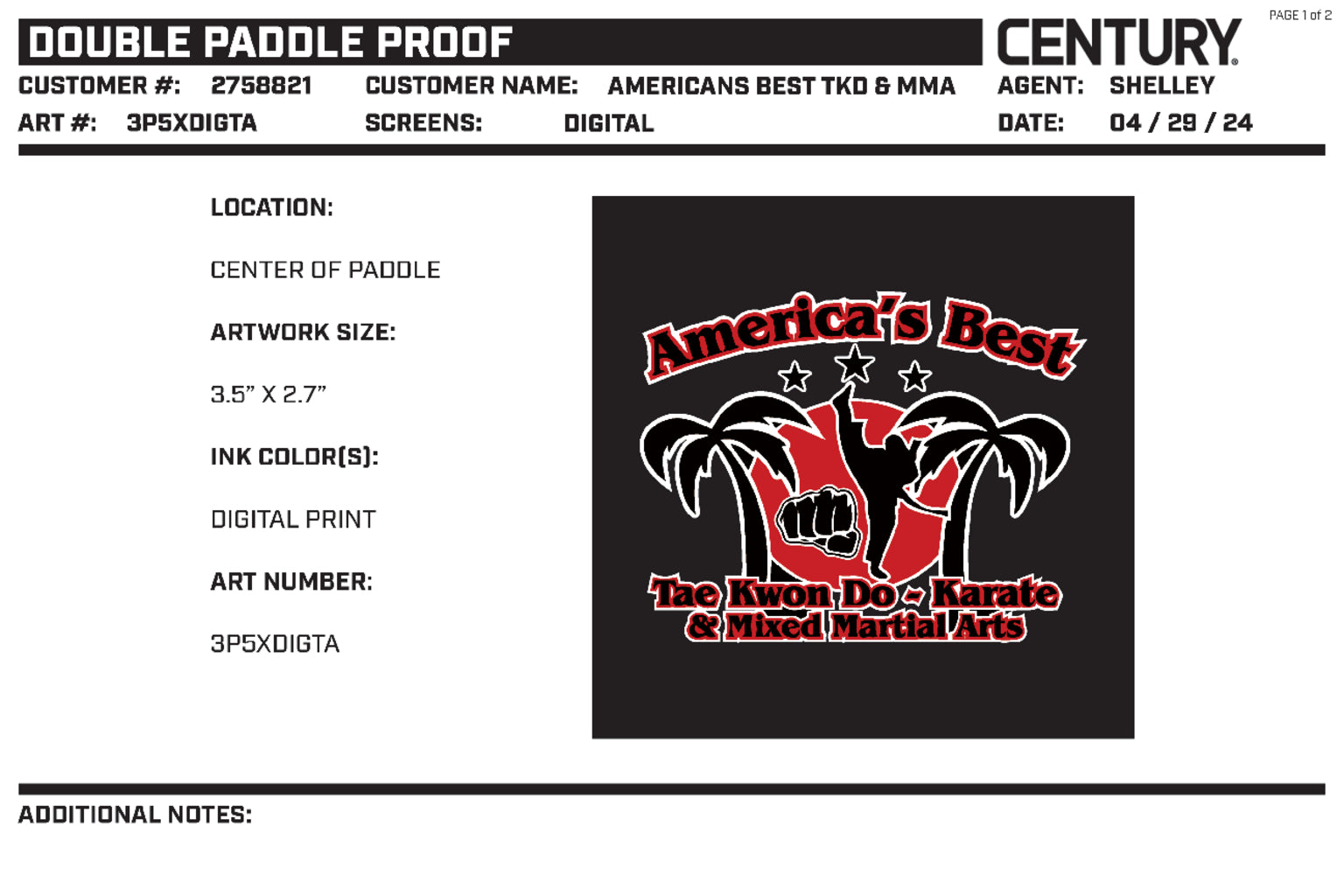 ADULT DOUBLE PADDLE CUSTOM, Black