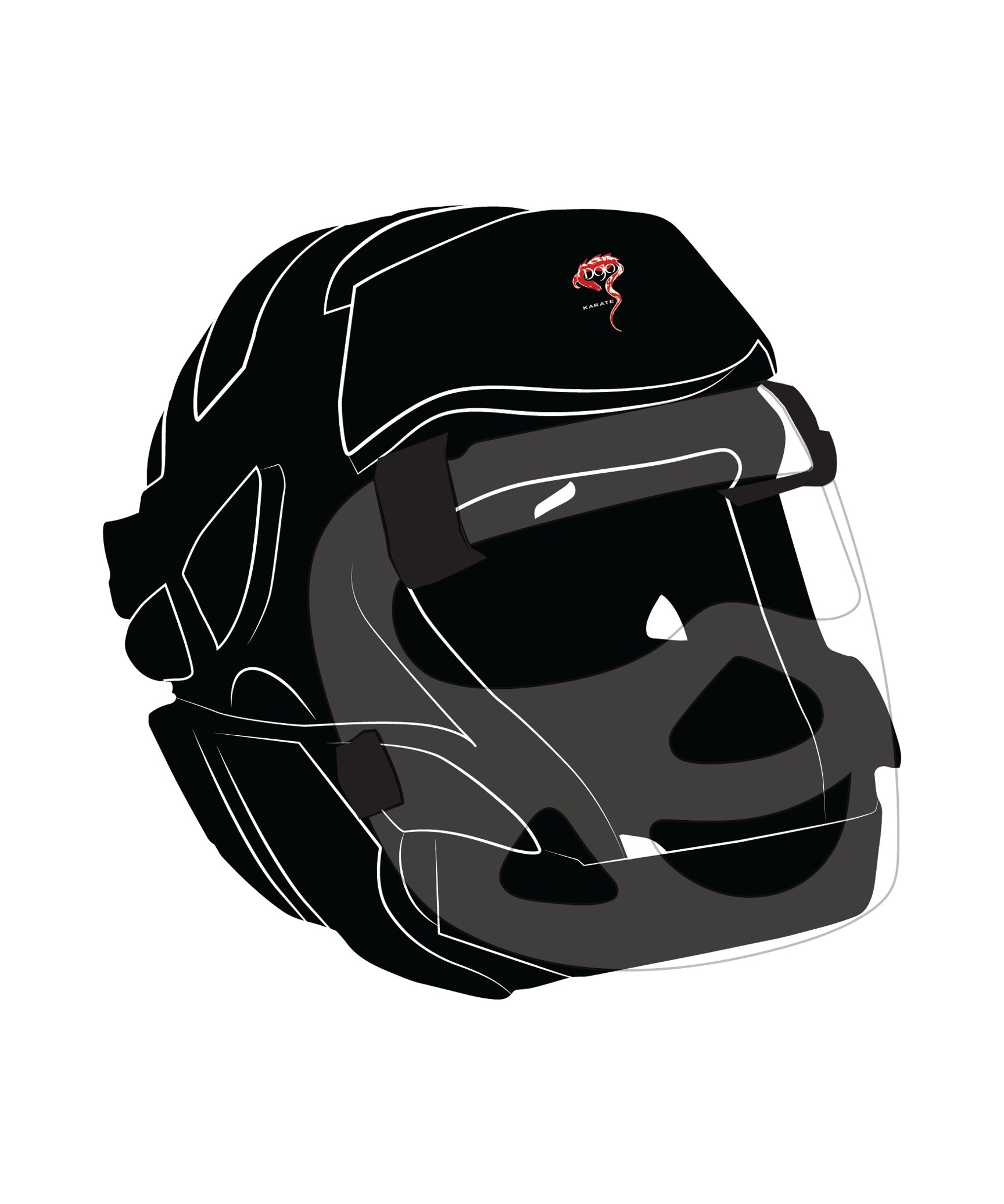 P2 Headgear with shield, Black