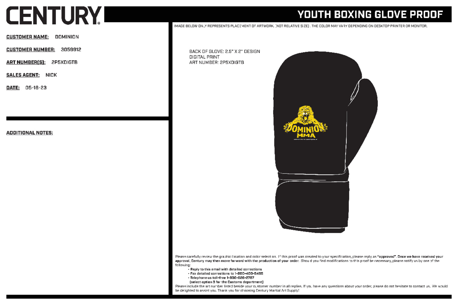 Custom Boxing Glove, Black