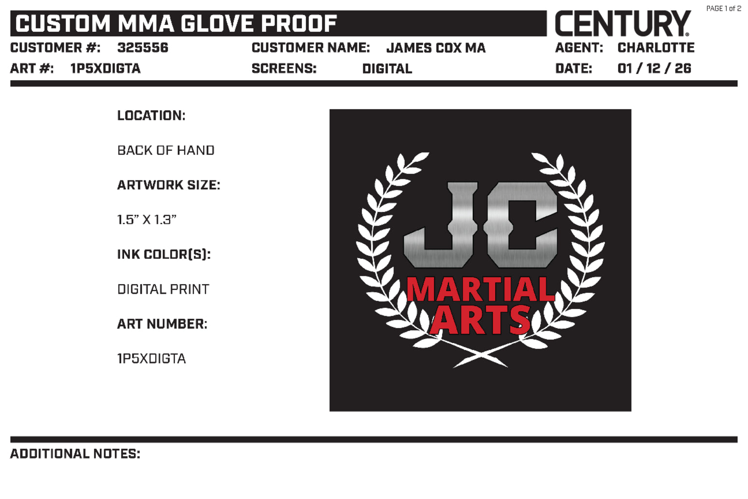 Mma Glove Custom, Black