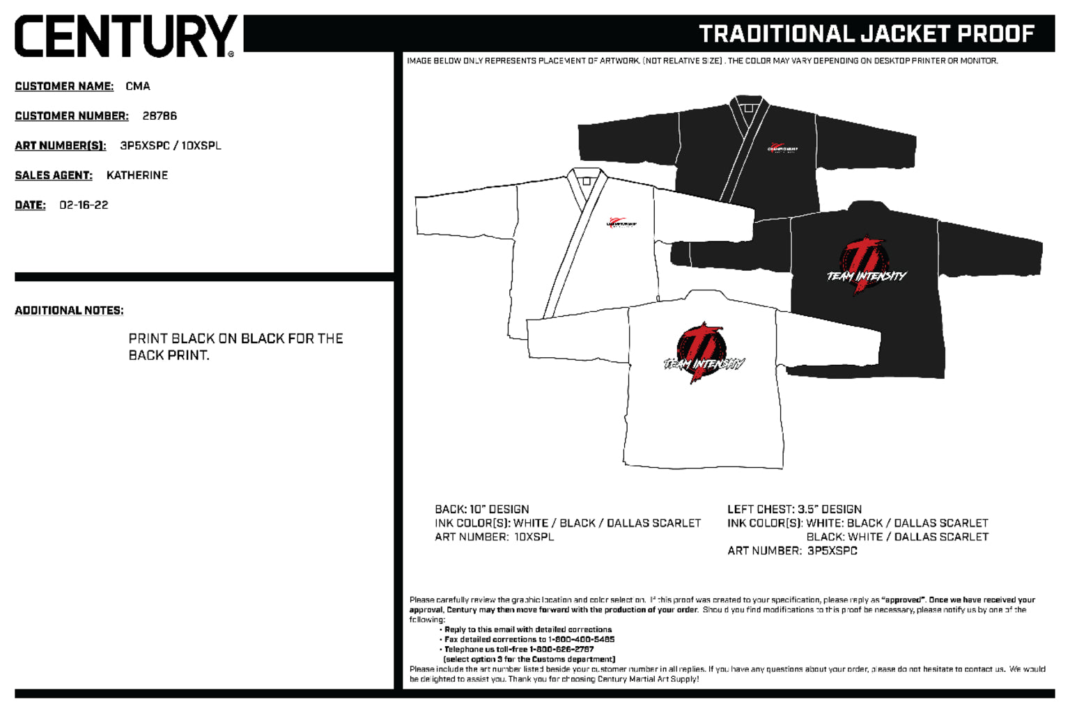 10oz 100% Cotton Uniform, Black