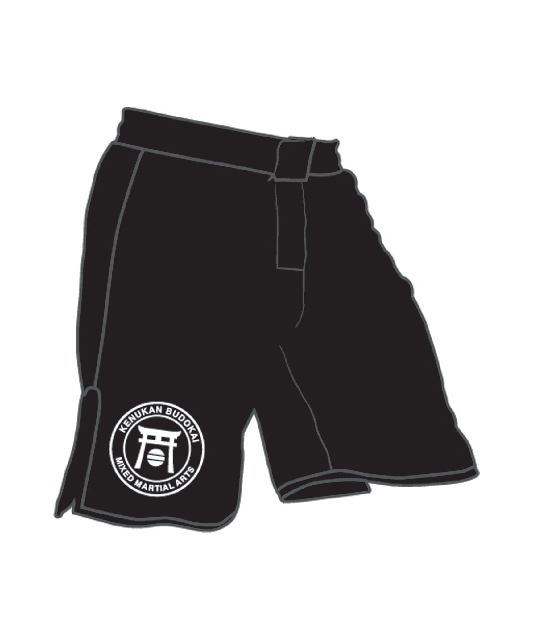 Mma Short Custom Black, Black