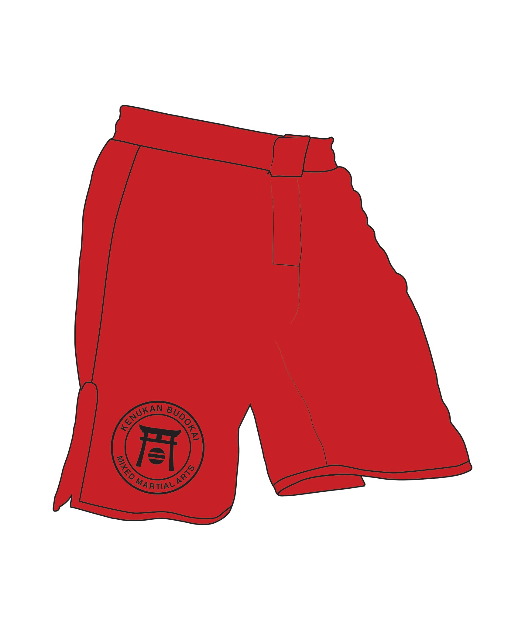 Mma Short Custom Black, Red