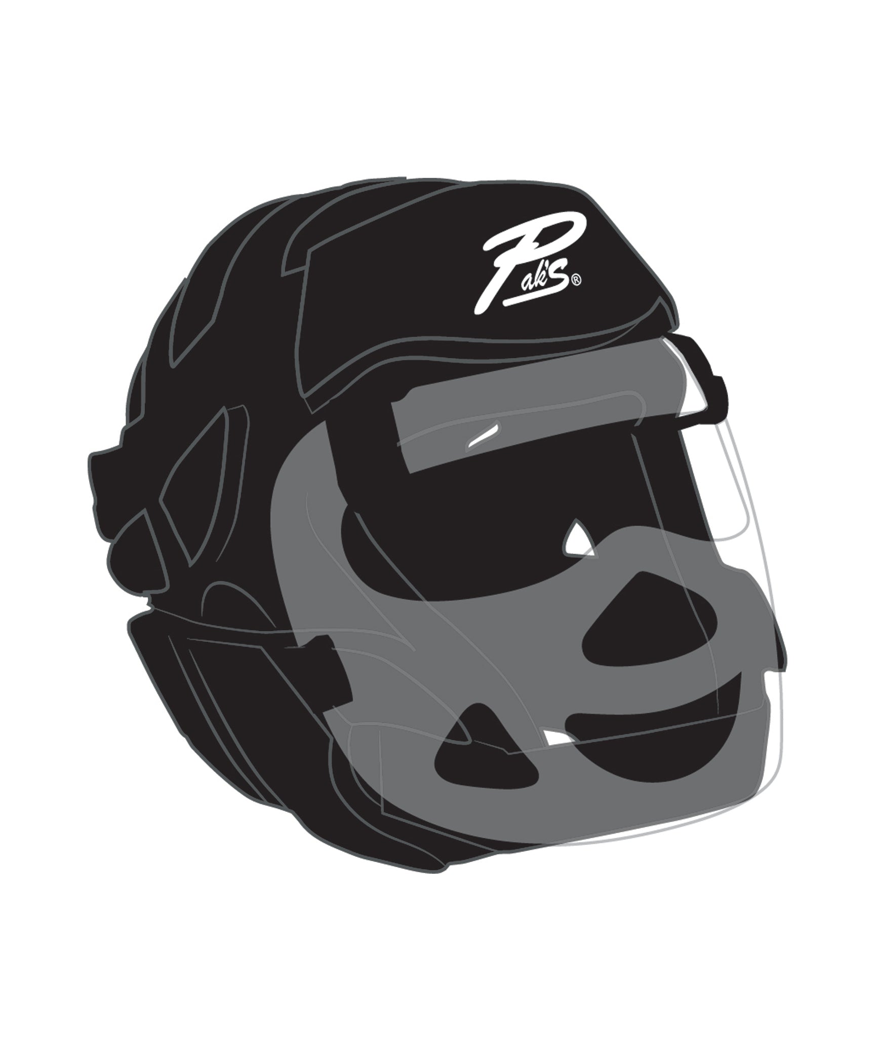 P2 Headgear with shield, Black