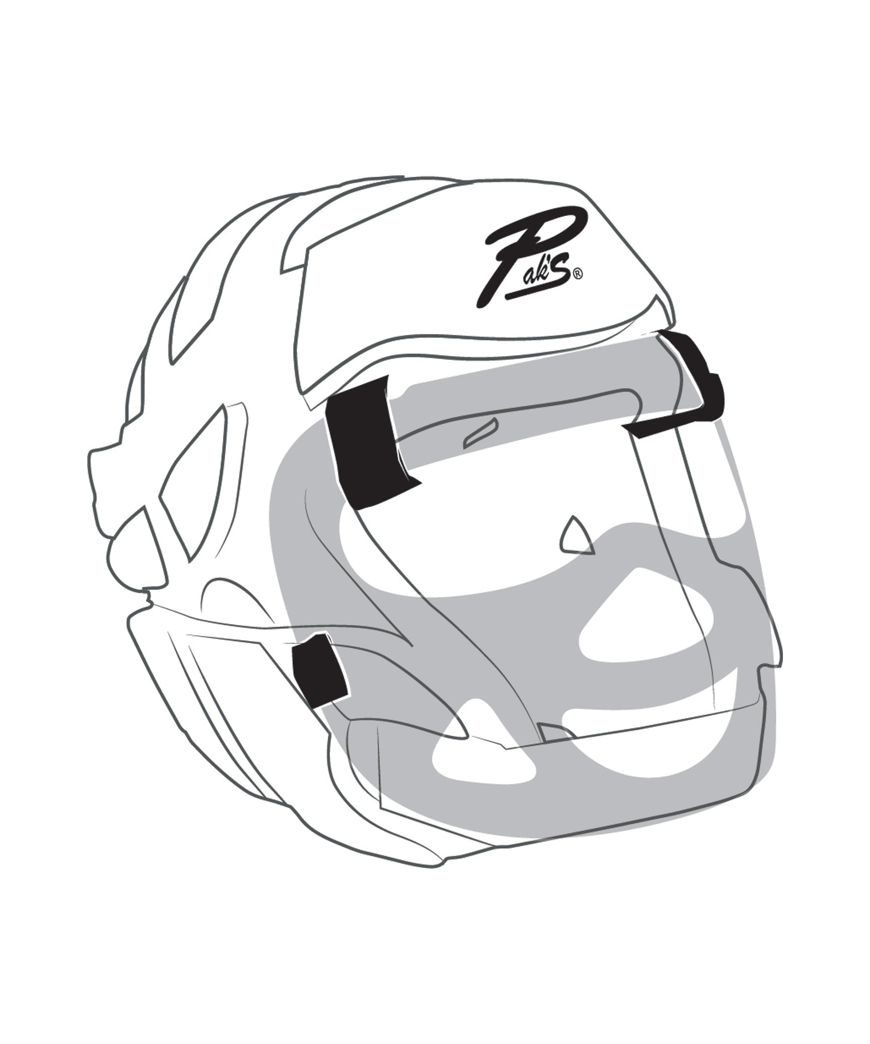 Headgear with shield Custom, White