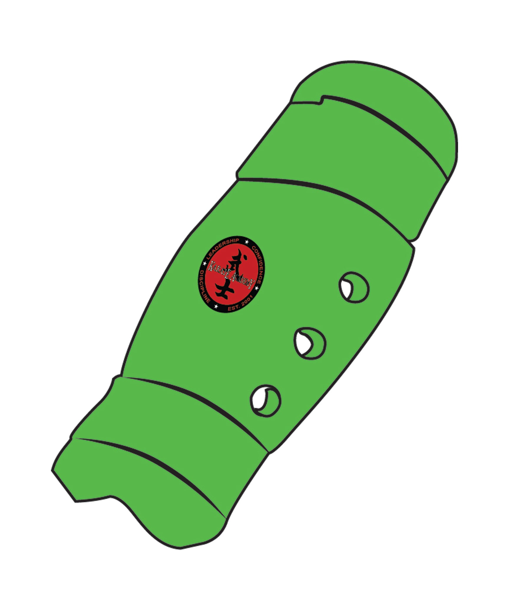 Shin Guard Custom, Neon Green