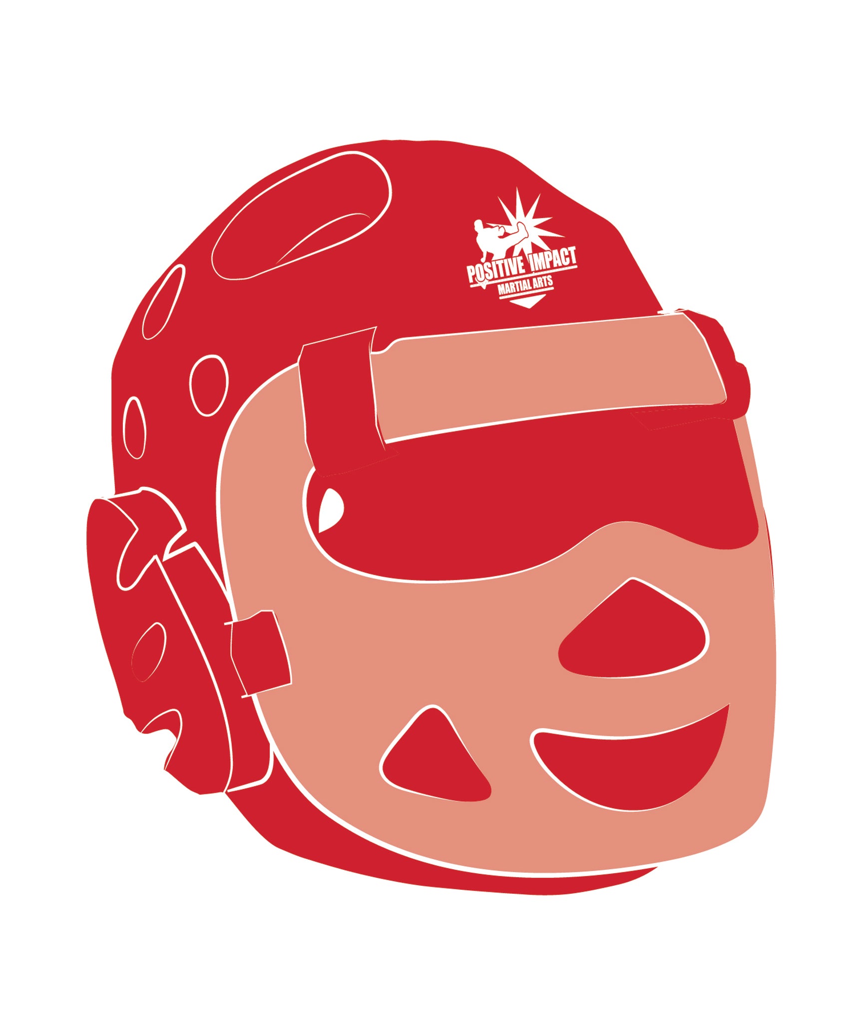 Headgear with shield Custom, Red