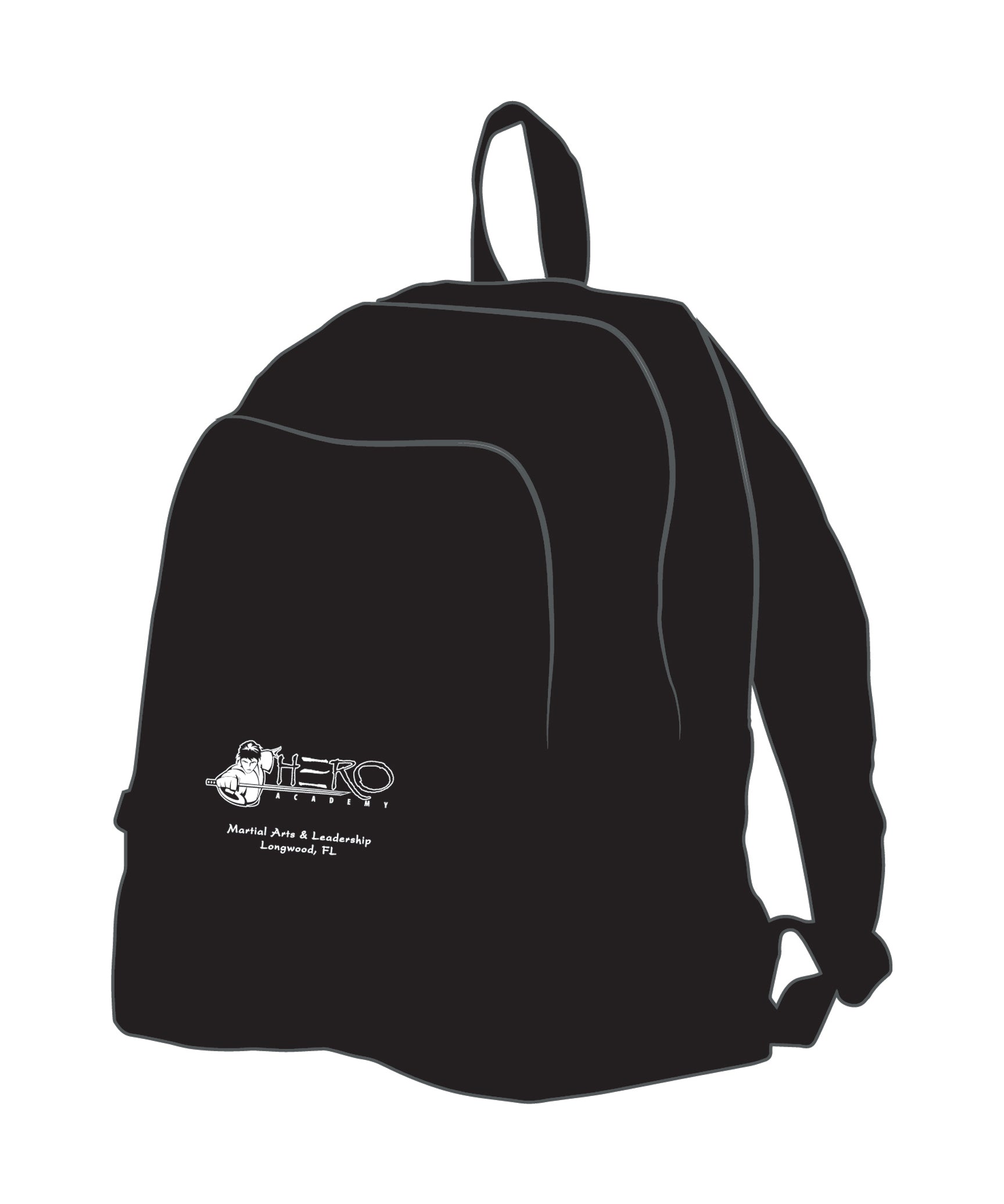 CUSTOM BACK PACK BLK, Black