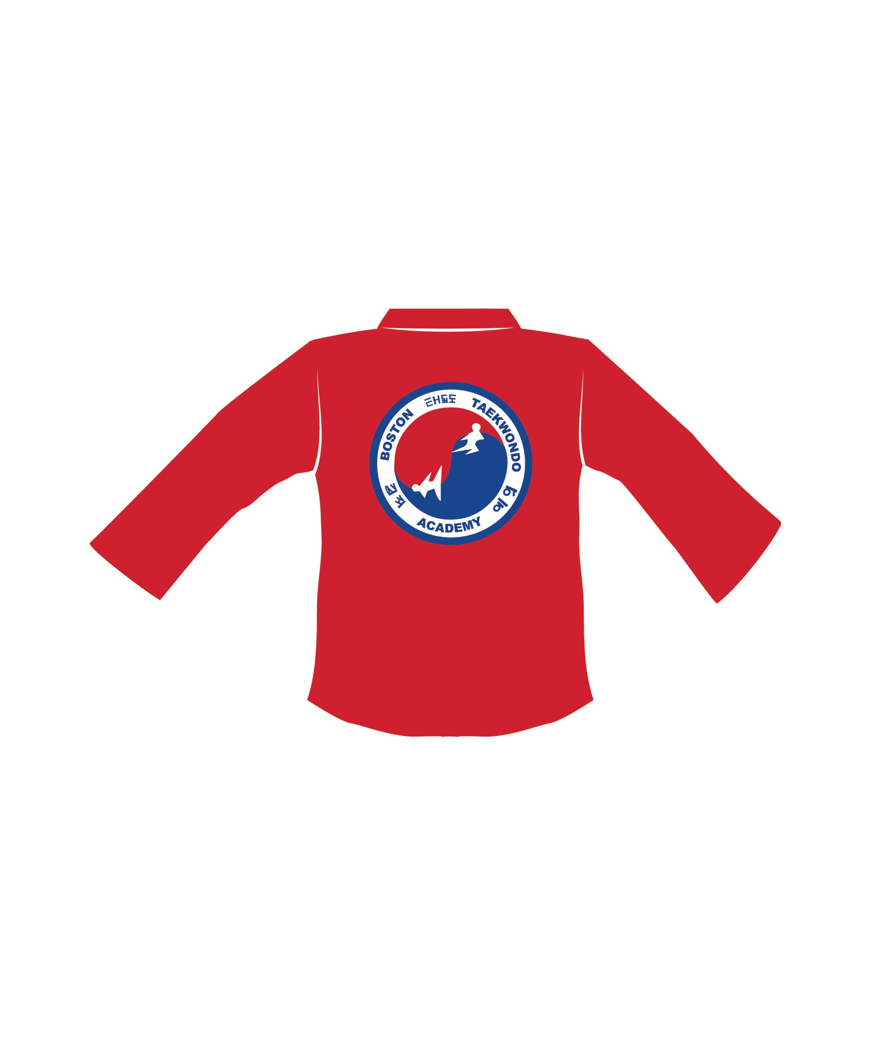 Custom Tkd Student Uniform Ribbed, Red