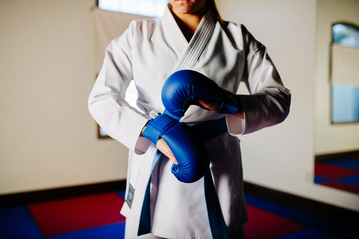 martial artist wearing gloves